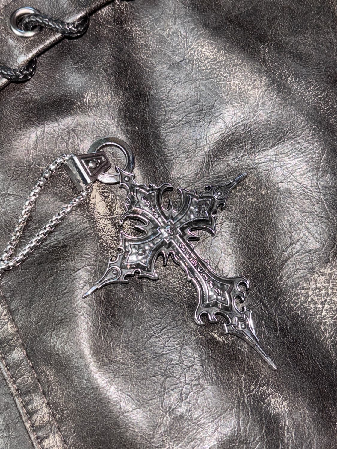 새상품 빅 고딕 십자 해골 목걸이 팬던트 상품이미지1