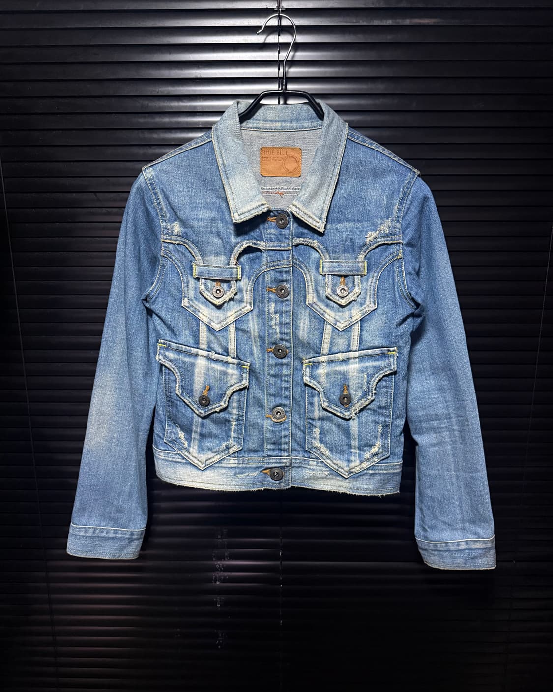 블루보이 트러커 워싱 데님 청자켓 크롭 숏자켓 고스 펑크 락 갸루 로리걸 상품이미지3