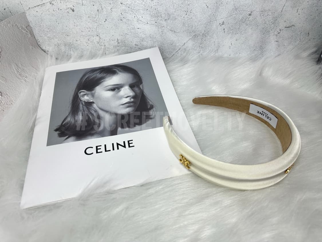셀린느 실크 헤어밴드 화이트 상품이미지4