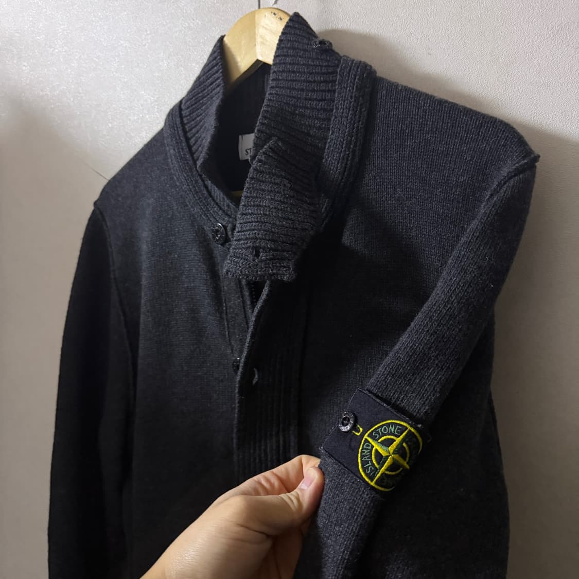 스톤아일랜드 두툼 울니트 집업 다크그레이 XL (남성 100정도) 상품이미지3
