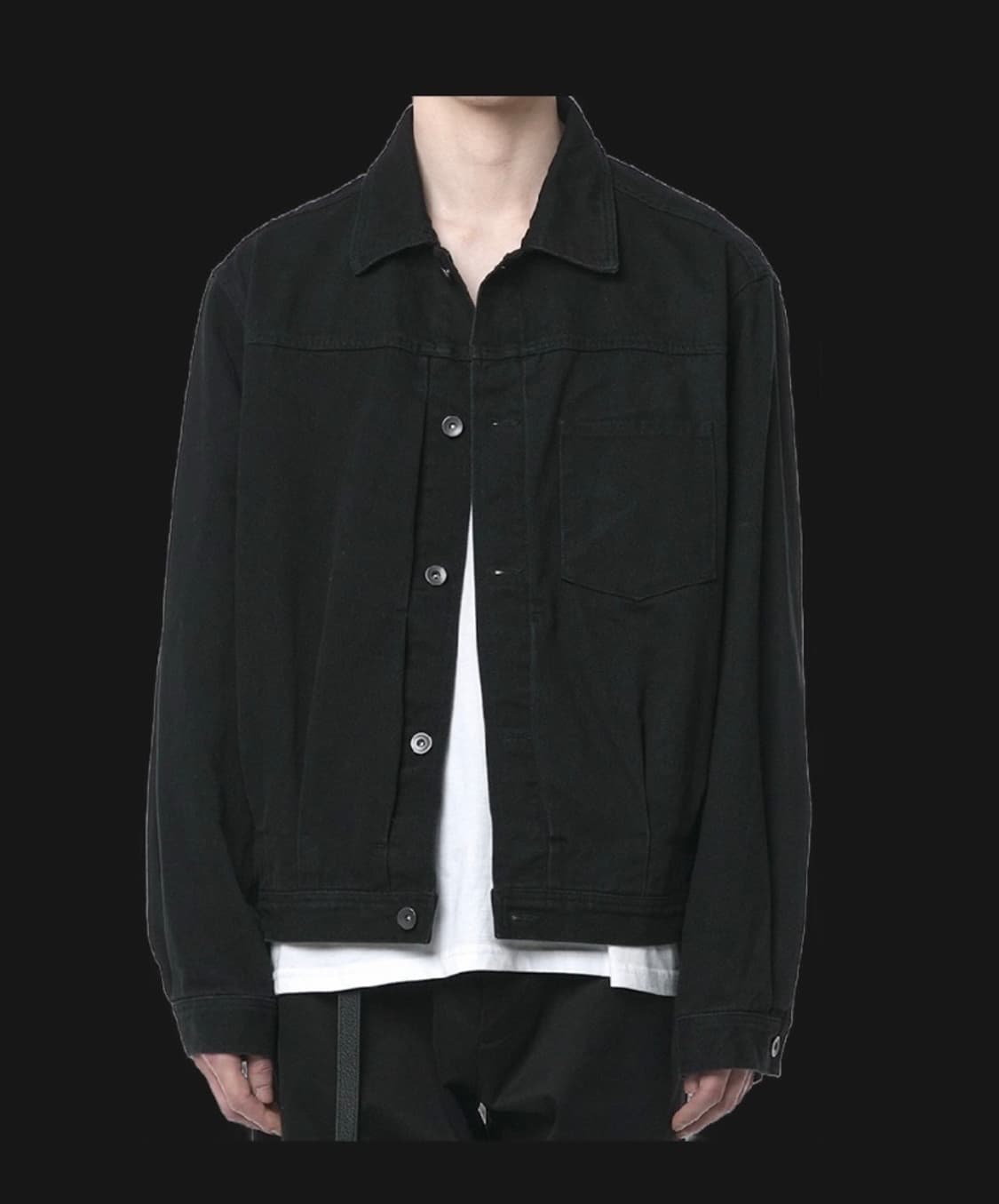 (1사이즈) 이얼즈어고 블랙 데님 트러커 자켓 상품이미지1