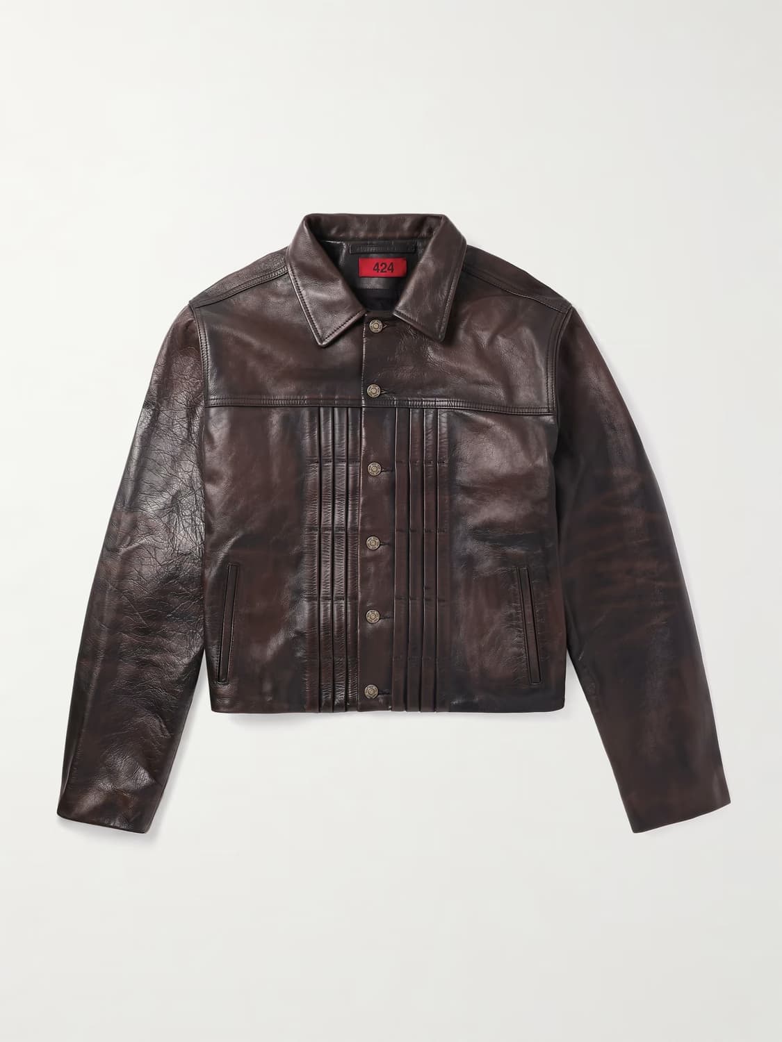 [48] 424 Rub Off 트러커 레더 자켓 상품이미지1