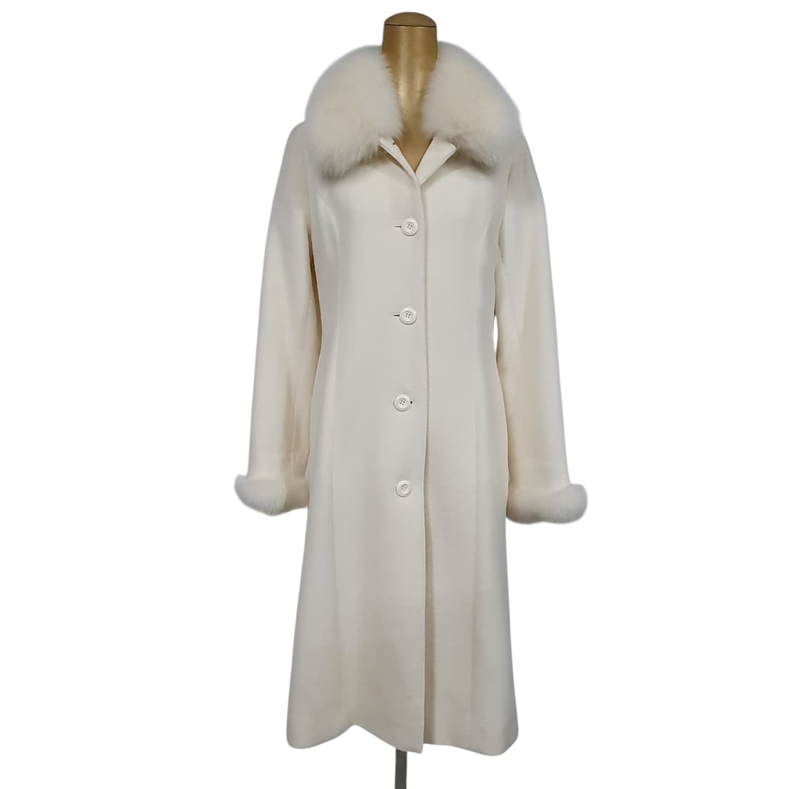 빈티지 아이보리 폭스퍼 앙고라 롱 코트 히메갸루 로걀 핀터깔 상품이미지1