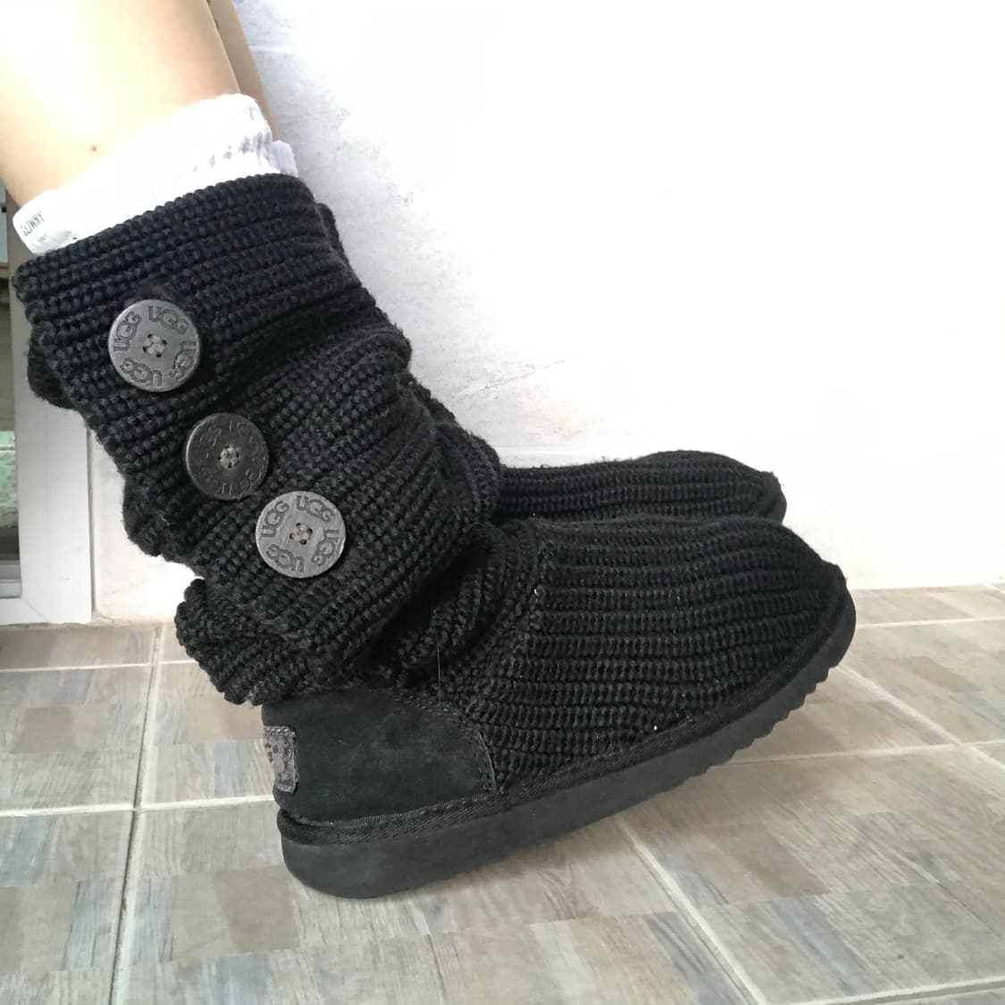 Ugg cardy knit boots 어그 카디 니트 부츠 블랙 상품이미지1