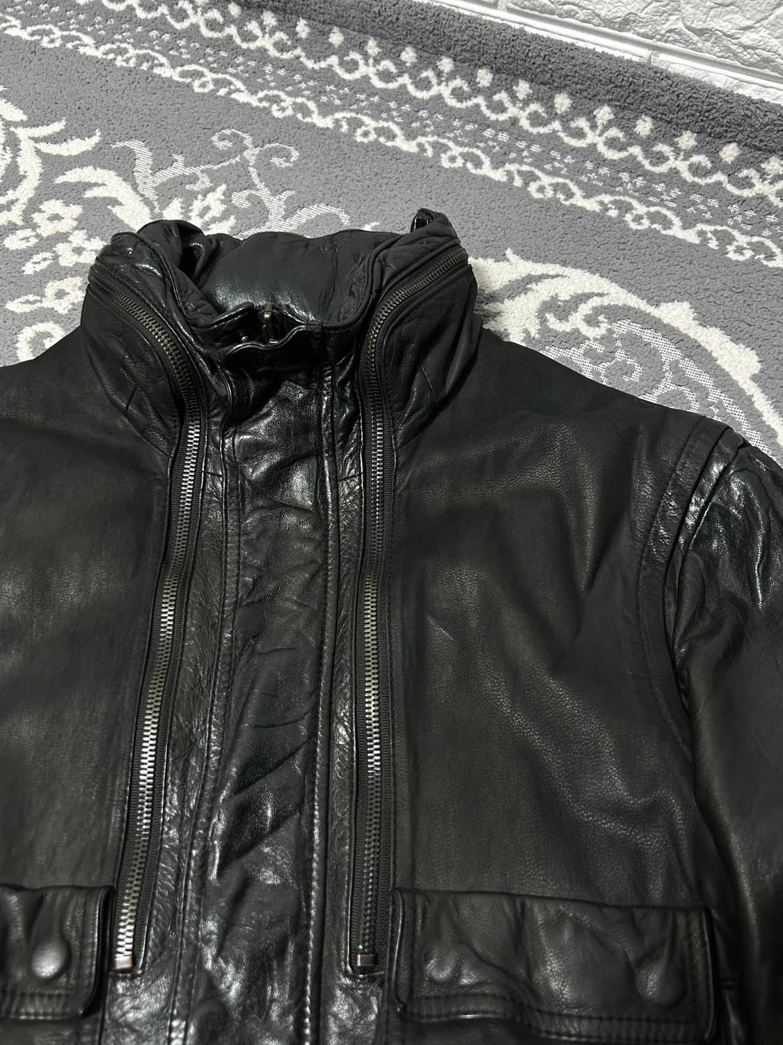 솔리드 옴므 히든 후디 램스킨 자켓 상품이미지2