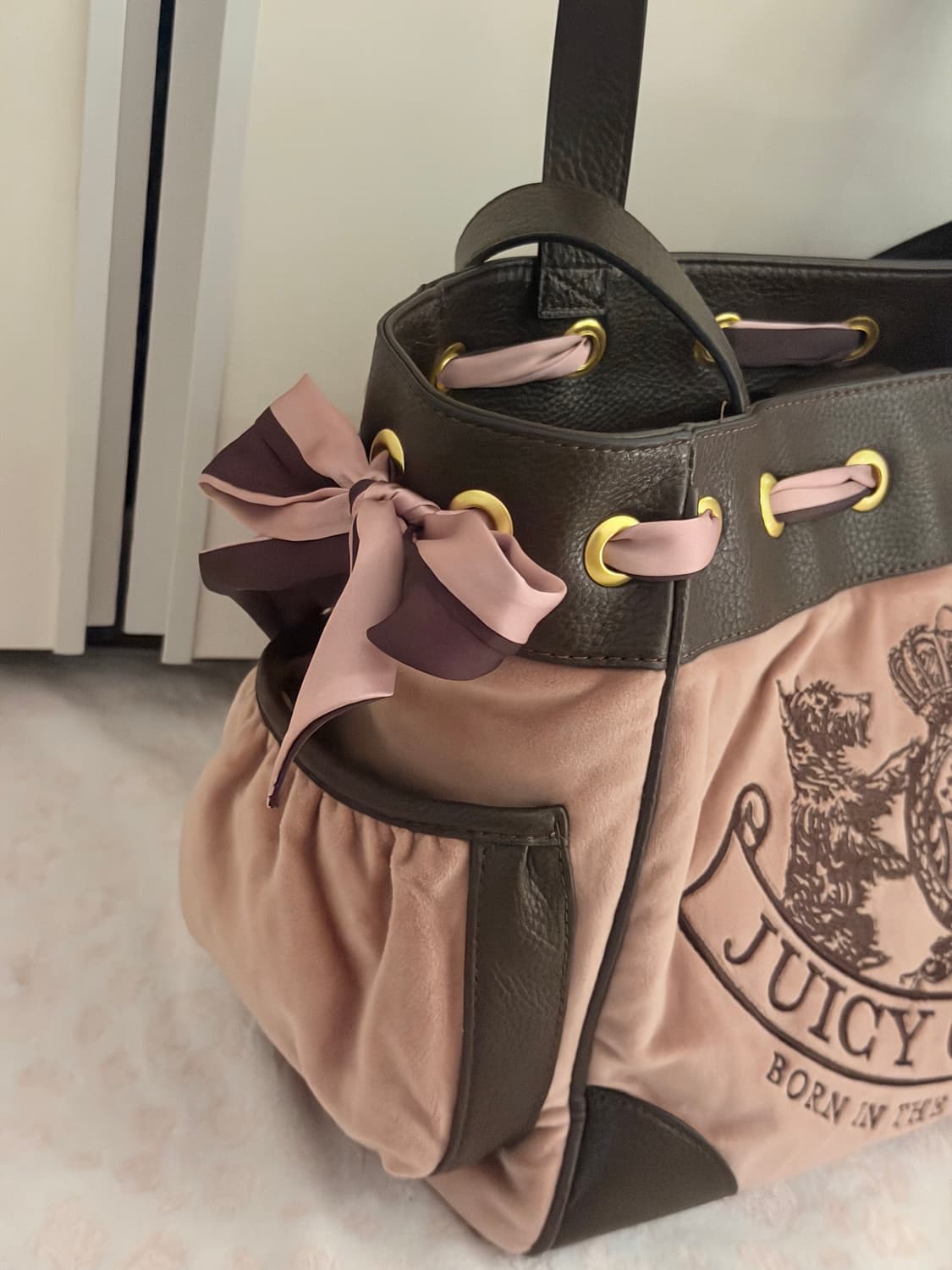 쥬시꾸뛰르 스코티독 데이드리머 토트백 빈티지 갸루 상품이미지3