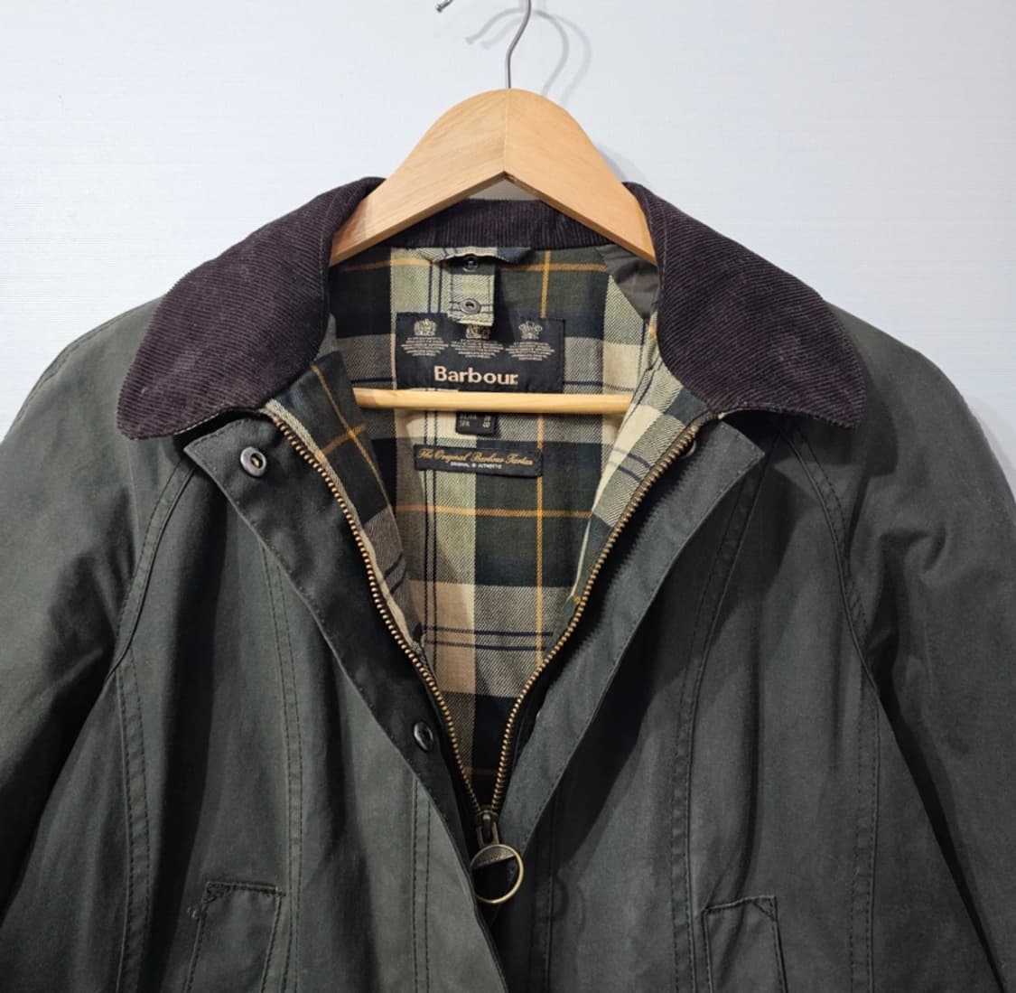 바버 왁스 자켓 UK10 올리브 ~66 상품이미지3