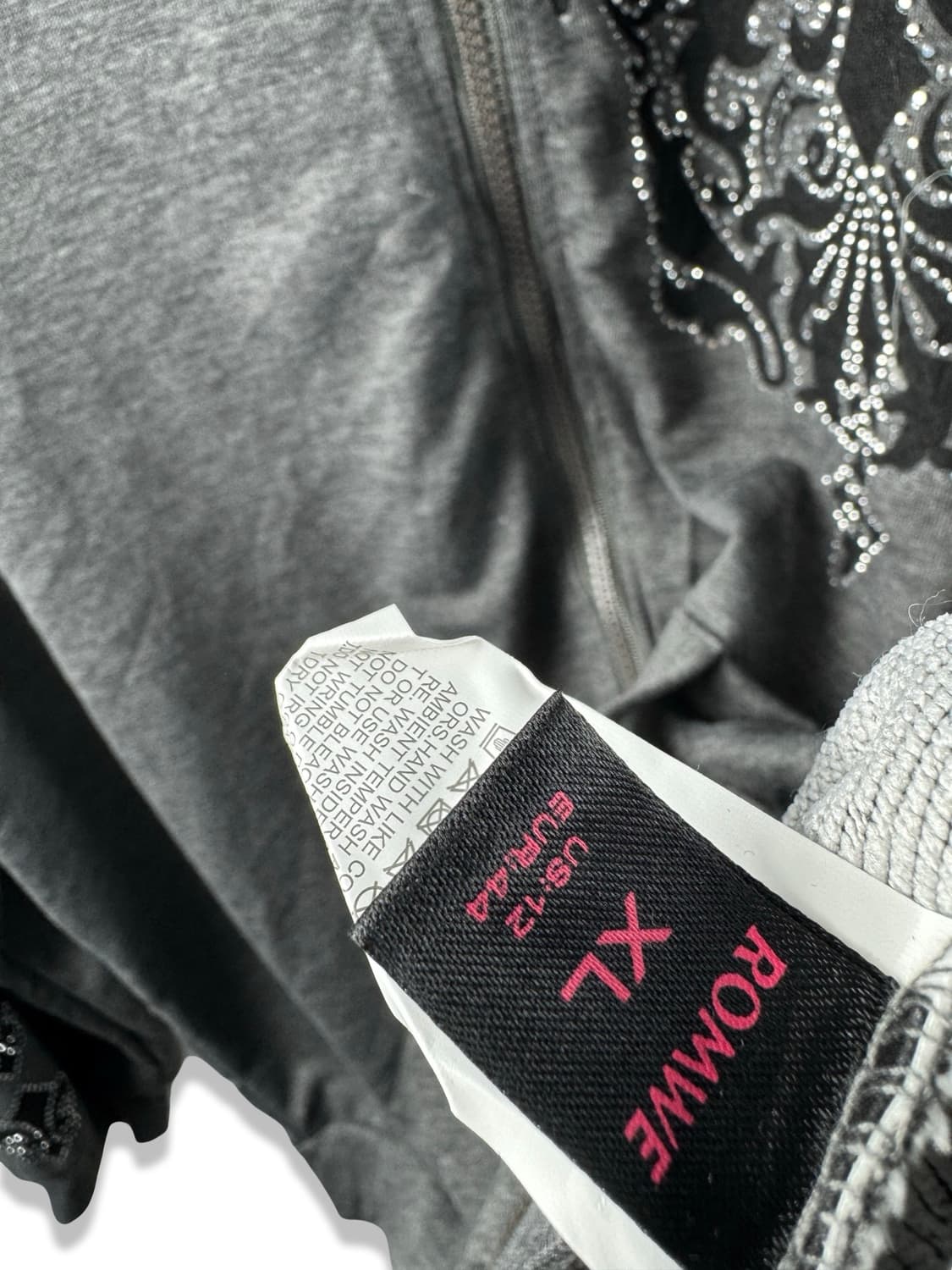 JPN Y2K 그런지 라인스톤 퍼후드2175 상품이미지5