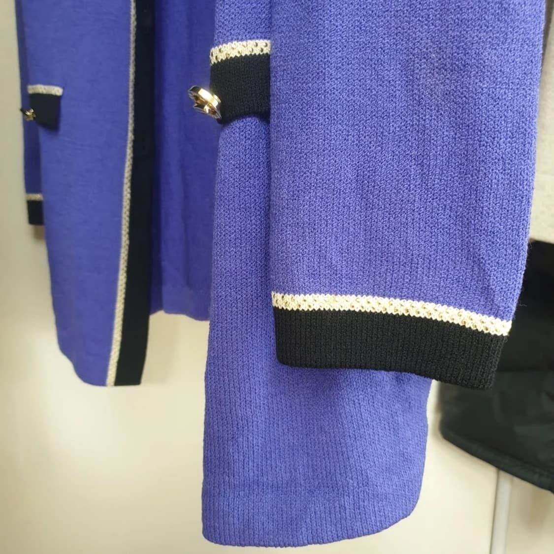 ST.JOHN 센존 컬렉션 비즈라인배색 포인트 퍼플 니트 가디건 자켓 상품이미지6