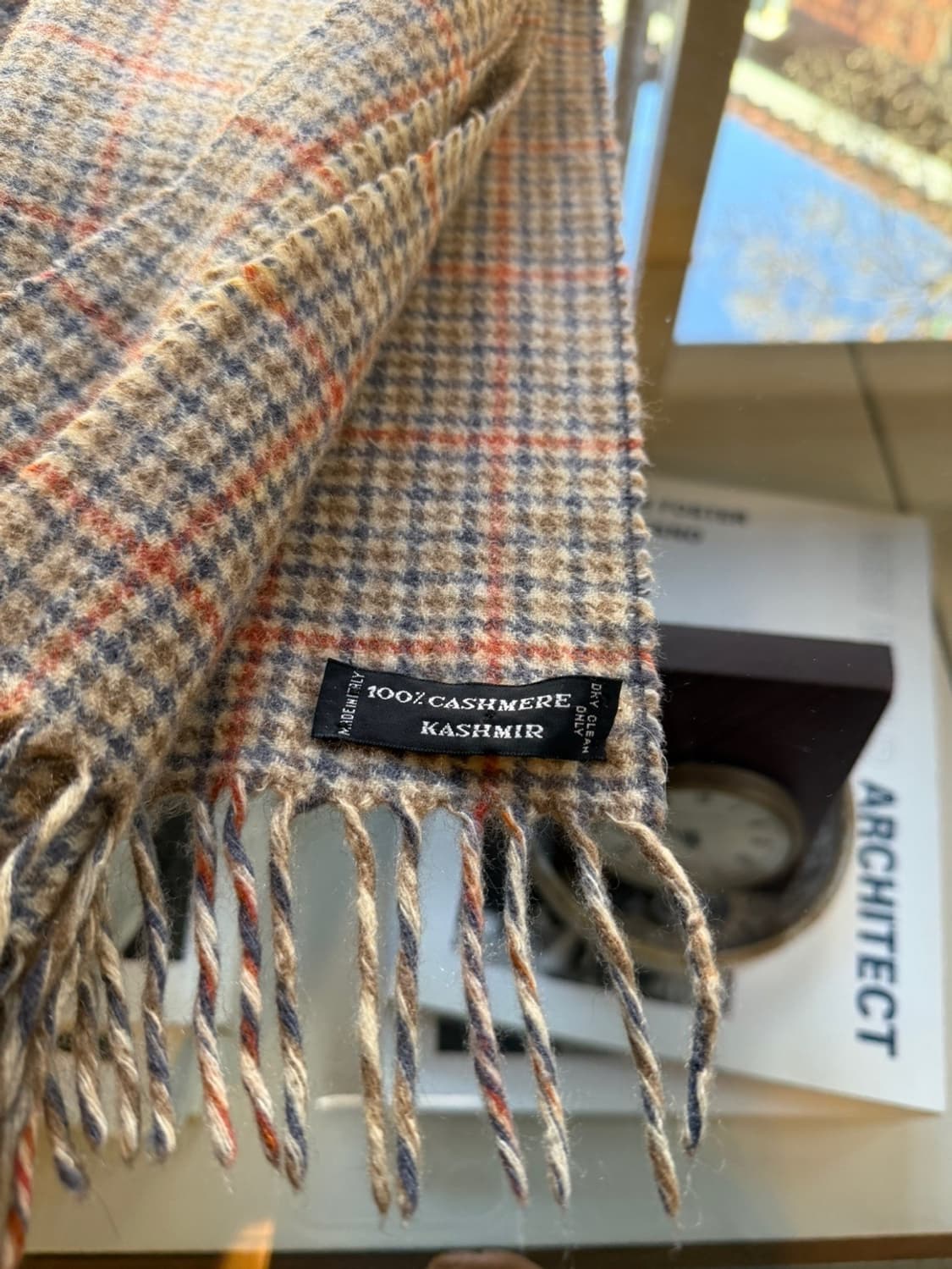 까르벵 건클럽체크 머플러 상품이미지5