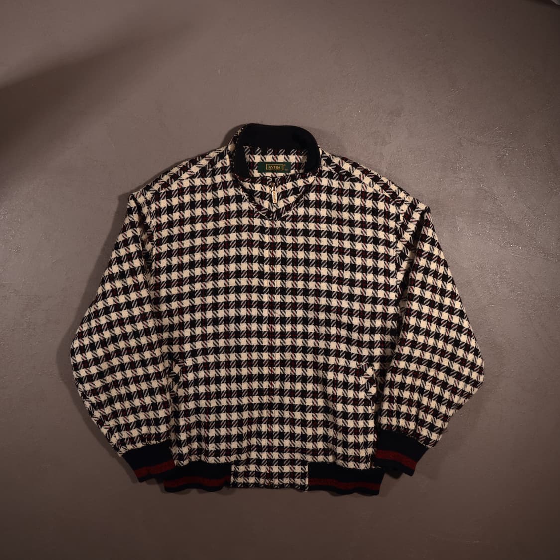빈티지 하운드투스 울 체크 봄버자켓 C518 상품이미지1