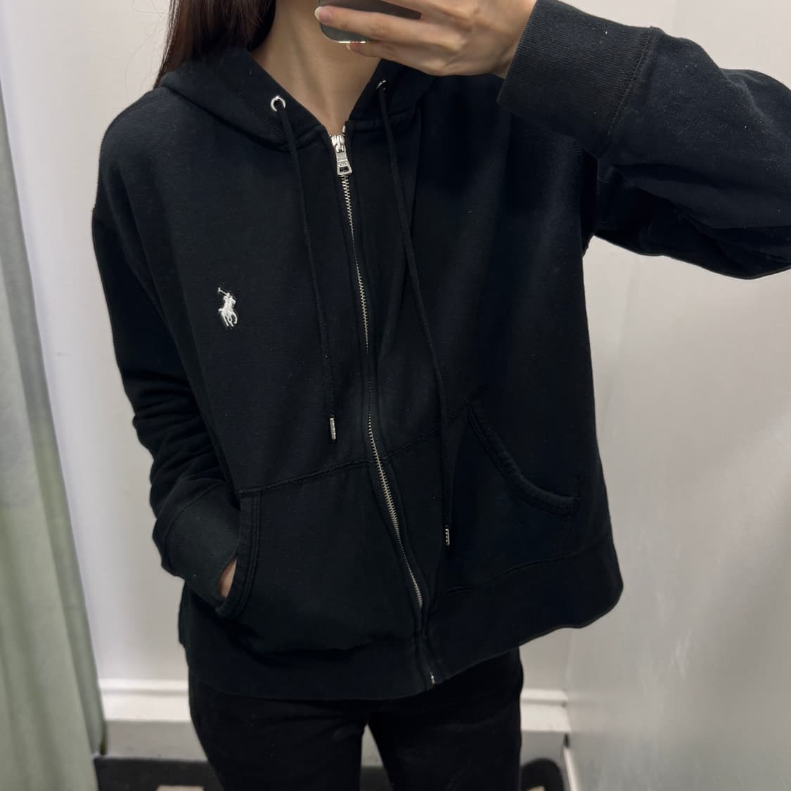 폴로 후드집업 블랙 상품이미지1