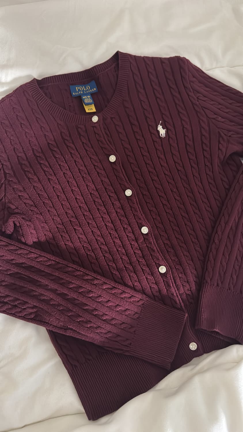 폴로 랄프로렌 버건디 가디건 상품이미지2