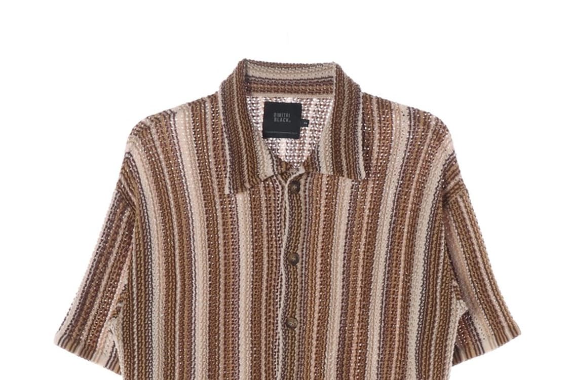 디미트리블랙 스트라이프 니트 하프셔츠 2 상품이미지3