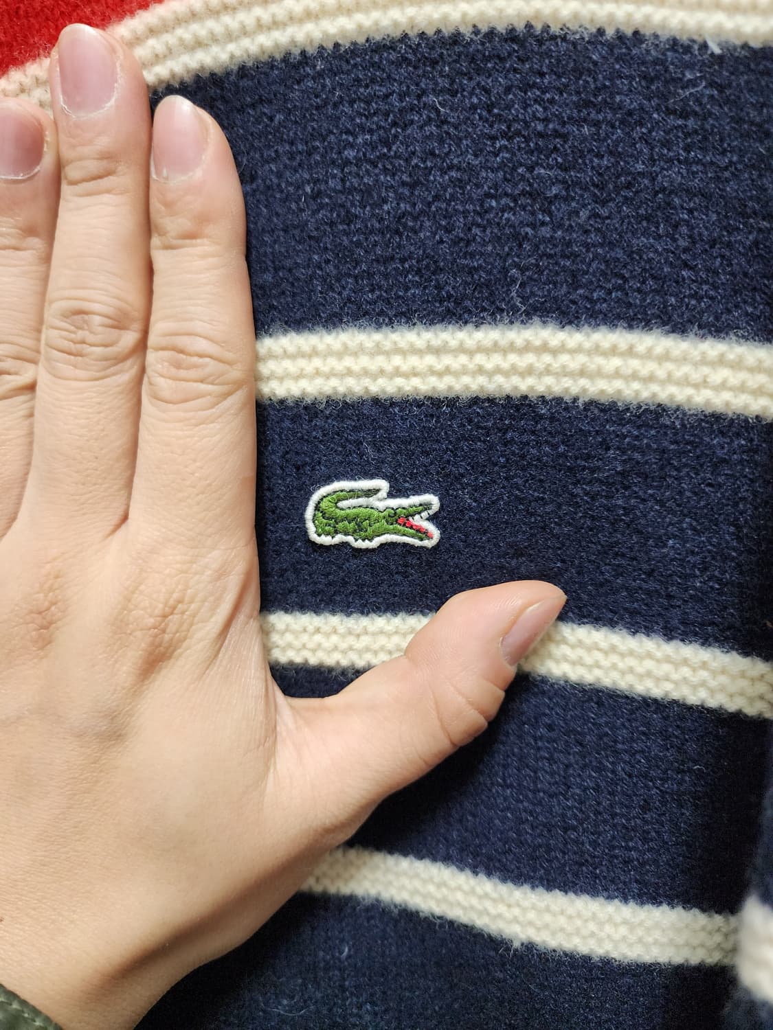 라코스테 WOOL 스트라이프 니트집업  상품이미지3