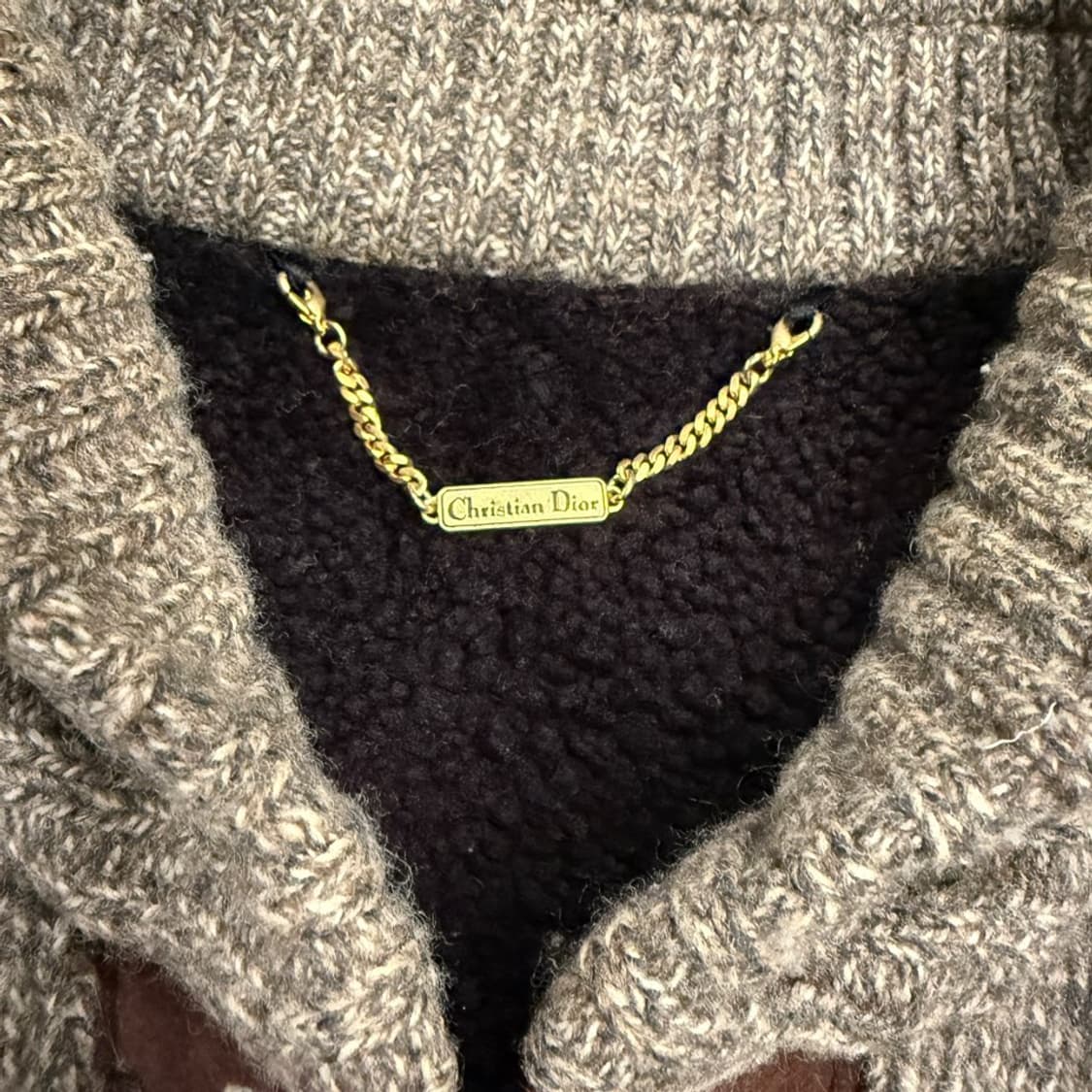 [정품/100] 크리스챤 디올 브라운 케이블 니트 자켓 상품이미지4