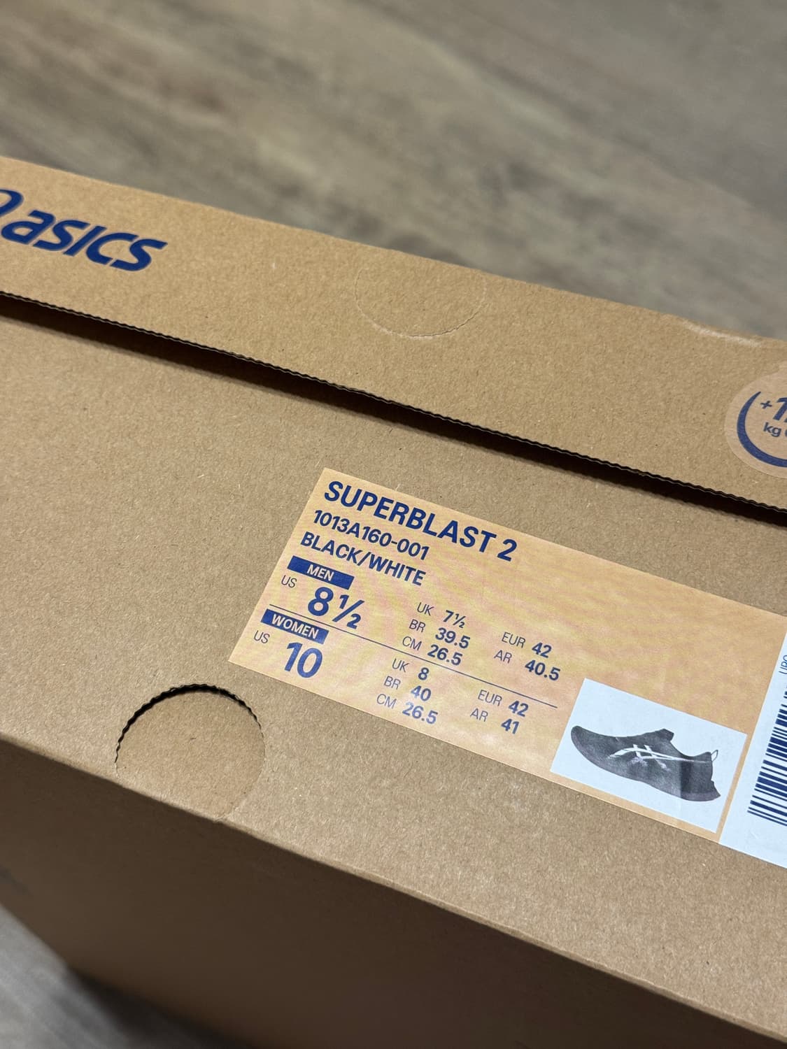 아식스 슈퍼블라스트 2 블랙 화이트 265 상품이미지2