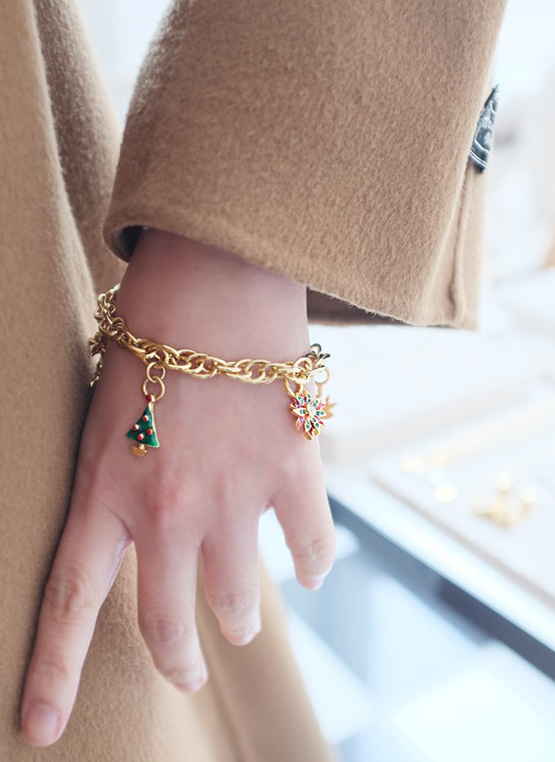 1980s 크리스마스 참 빈티지 팔찌 상품이미지2