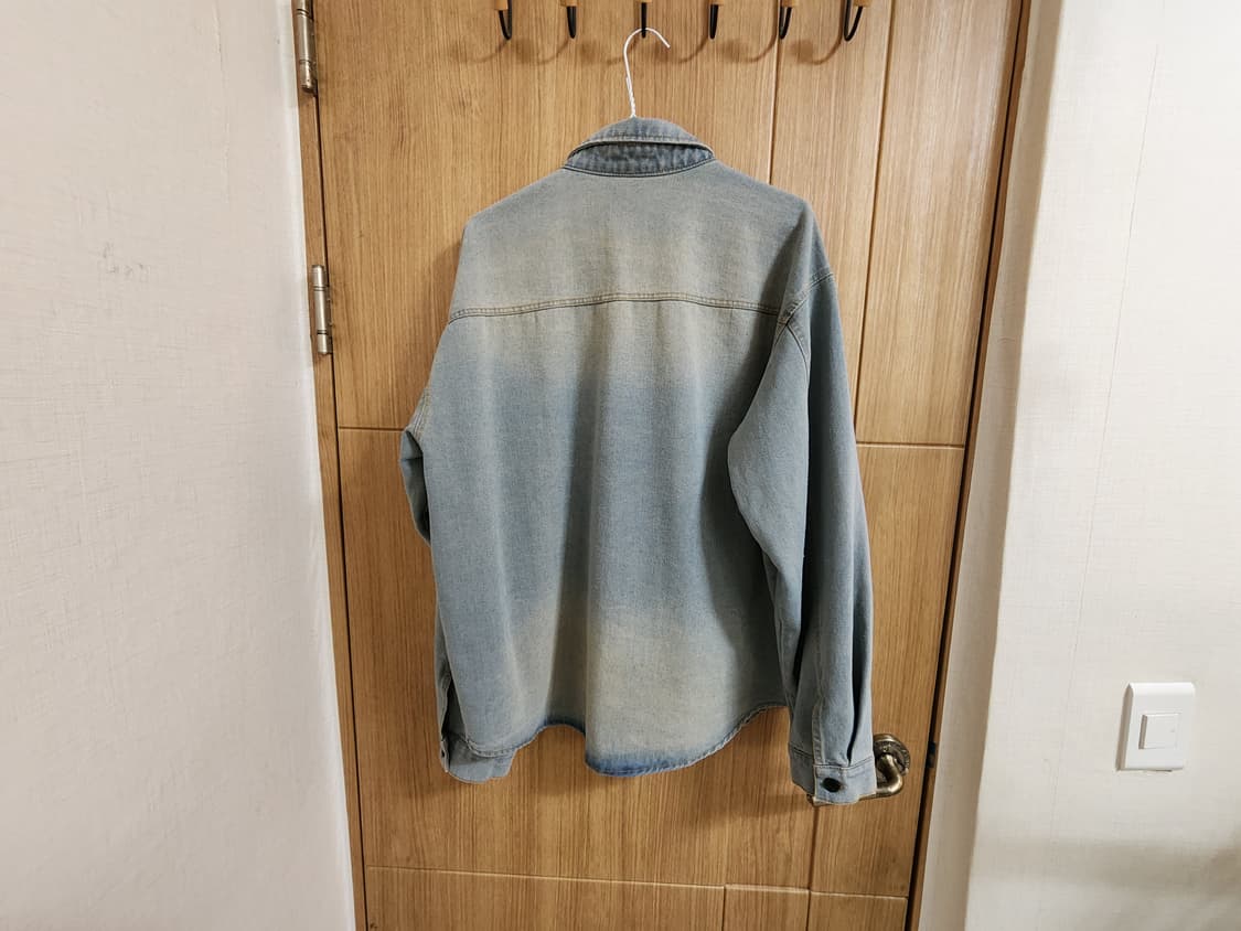 (M)언더오프 오버사이즈 워시드 데님 셔츠 상품이미지3