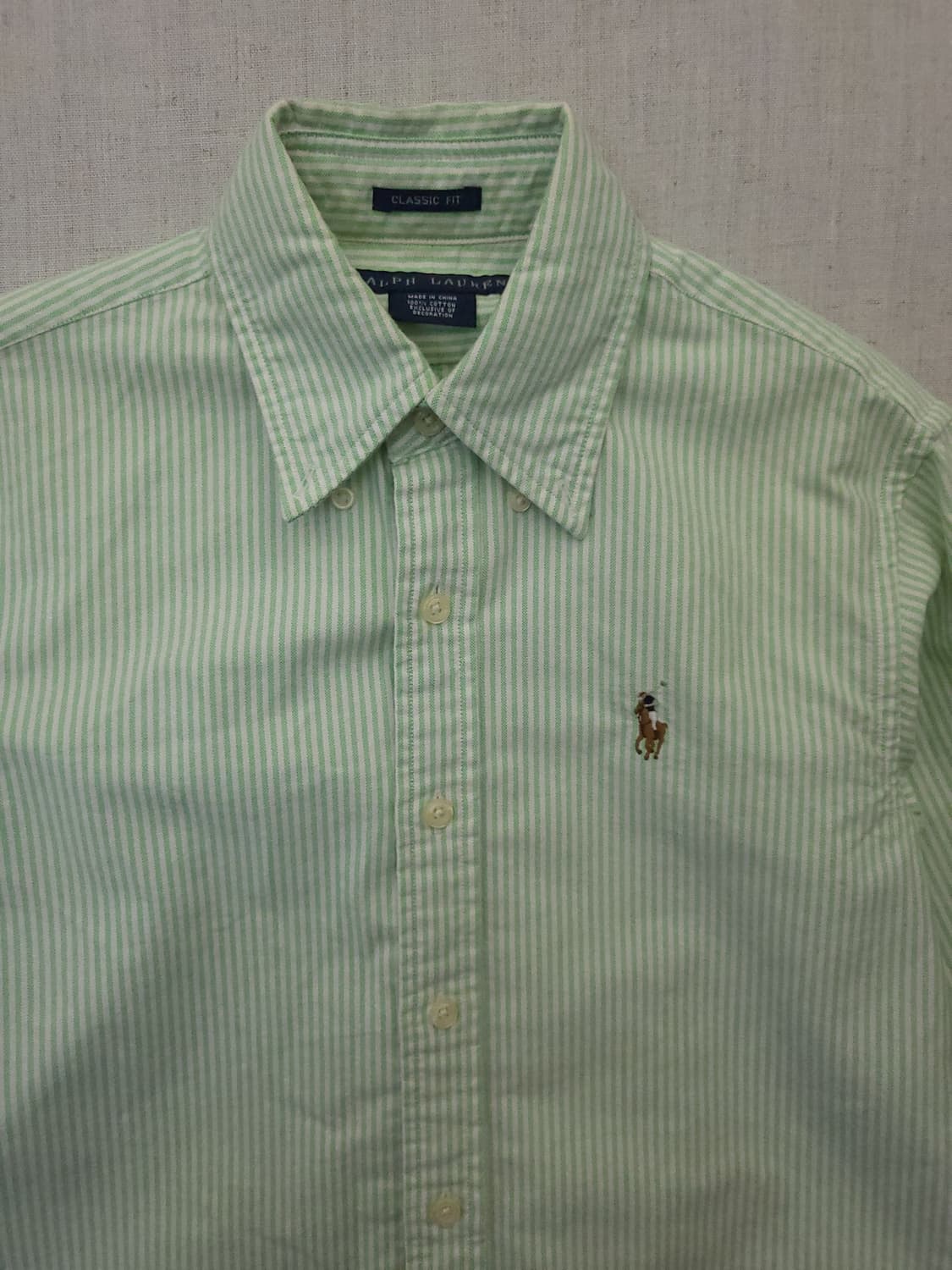폴로 랄프로렌 스트라이프 셔츠 그린 s 상품이미지2