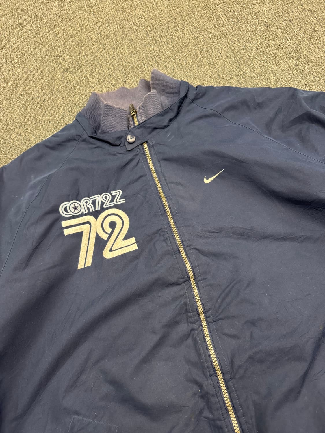 XL)00’s나이키 빈티지 올드스쿨 COR72 네이비 봄버자켓 상품이미지3