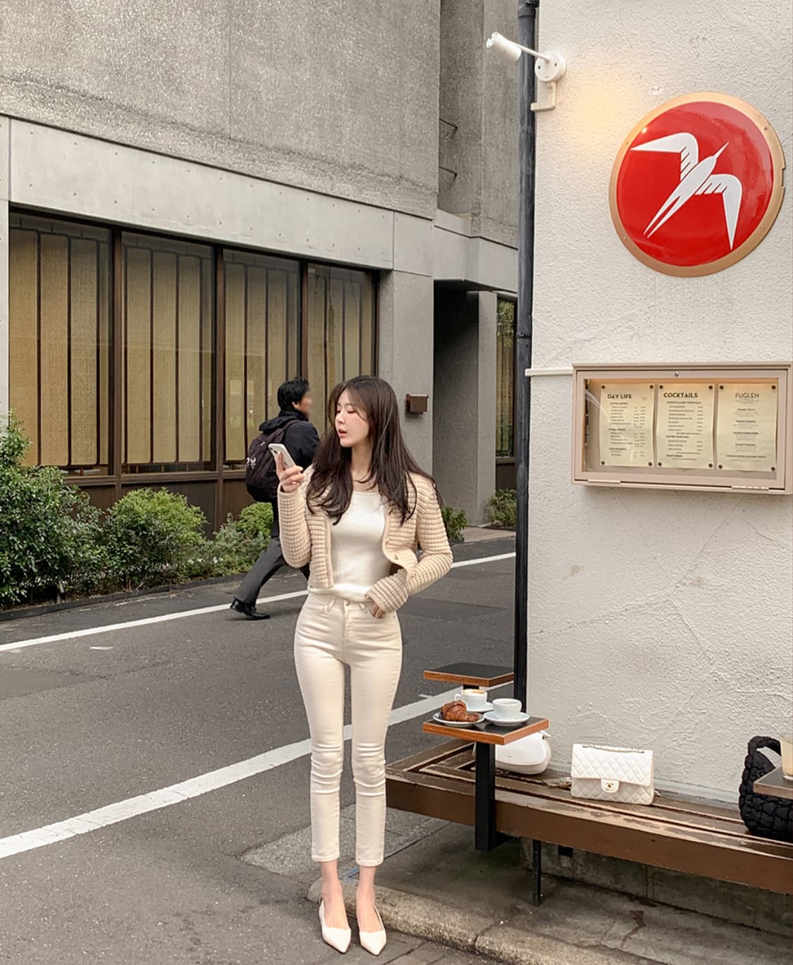 일자핏 바지 아이보리 상품이미지1