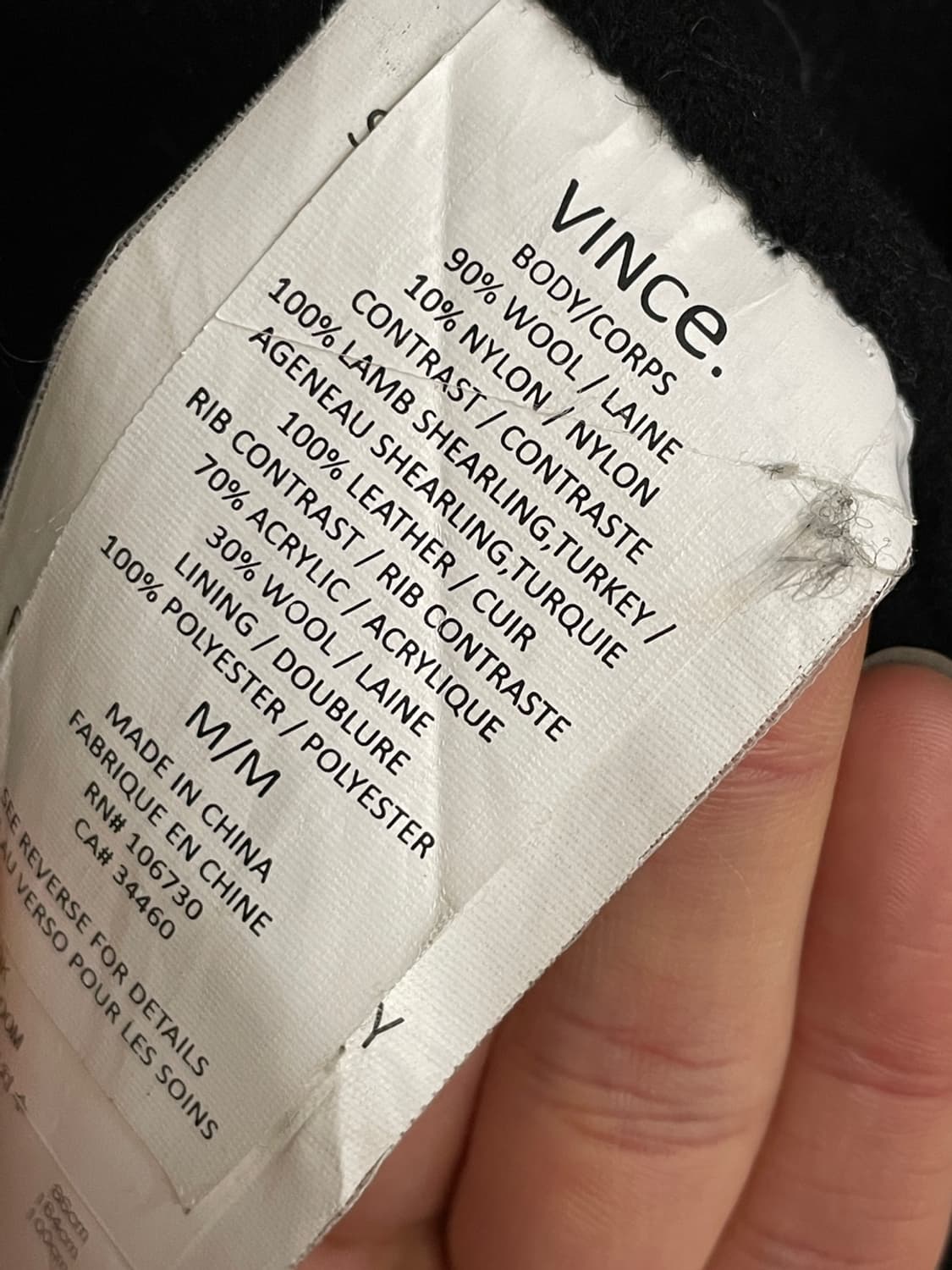 빈스 모토 시어링 울 레더 자켓  상품이미지9