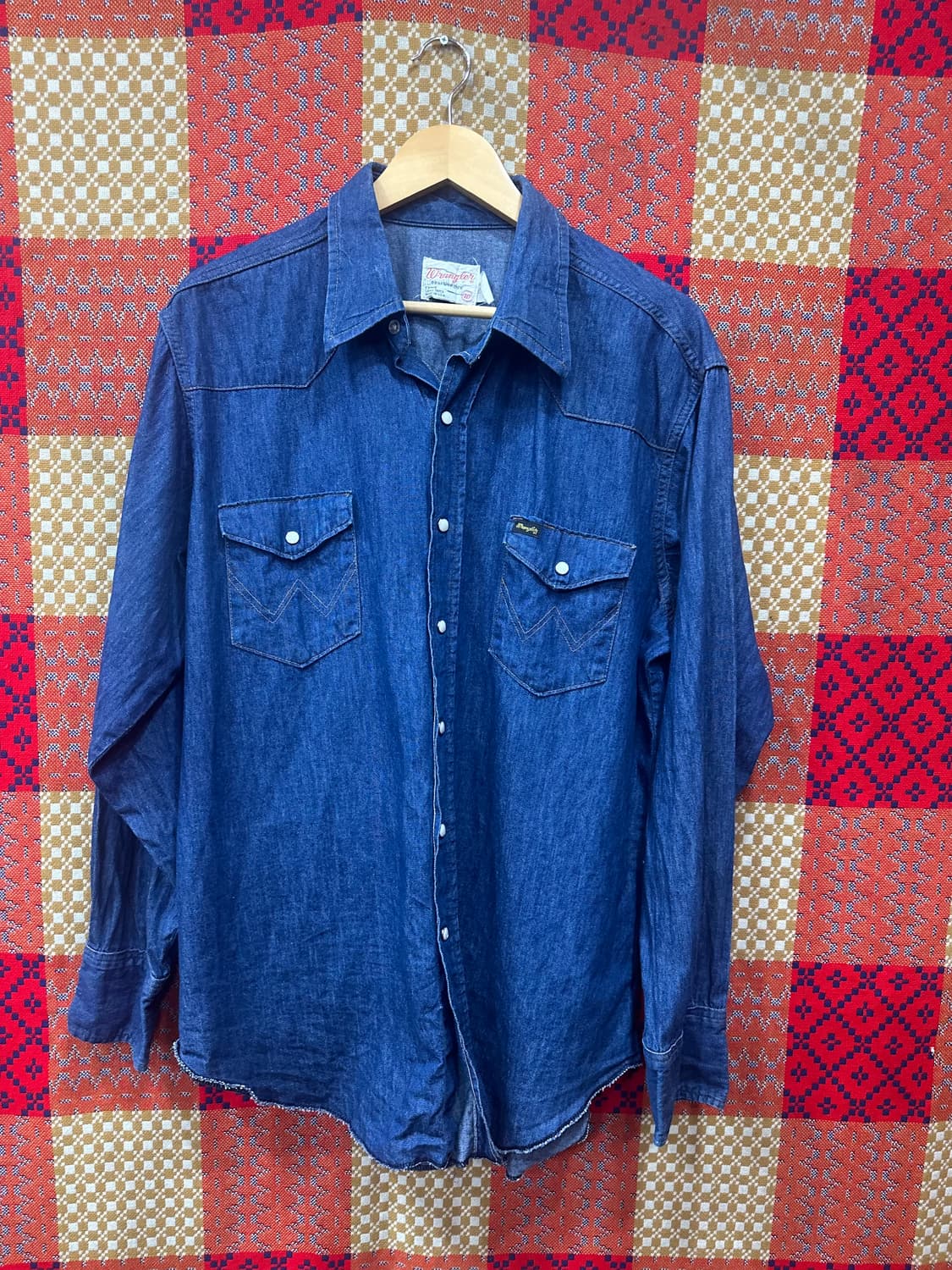 70s. 랭글러 빈티지 데님 웨스턴 셔츠. 105-110 상품이미지1
