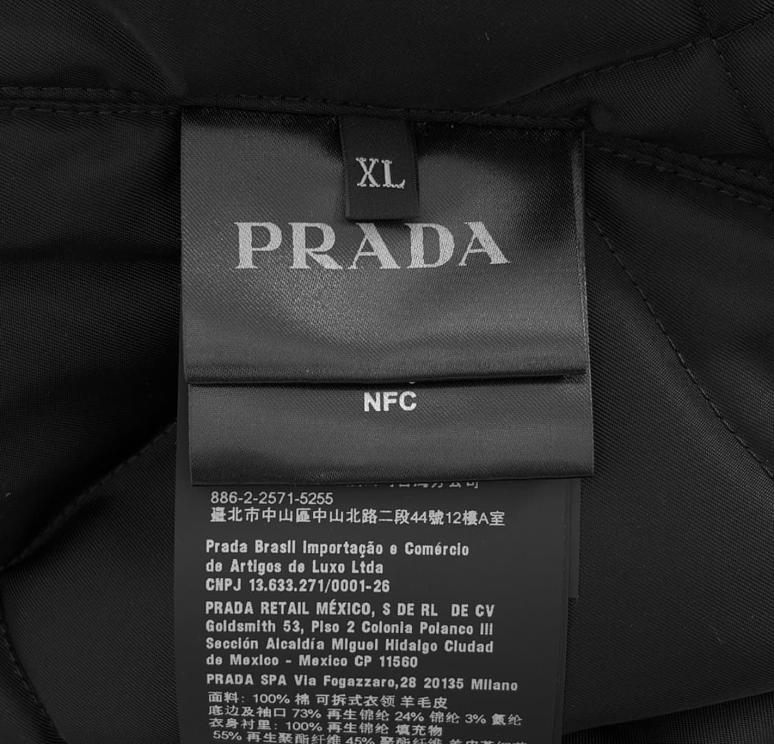 [XL] 프라다 남성 데님 시어링 봄버 트러커 블루종 자켓 칼라 블랙 상품이미지8