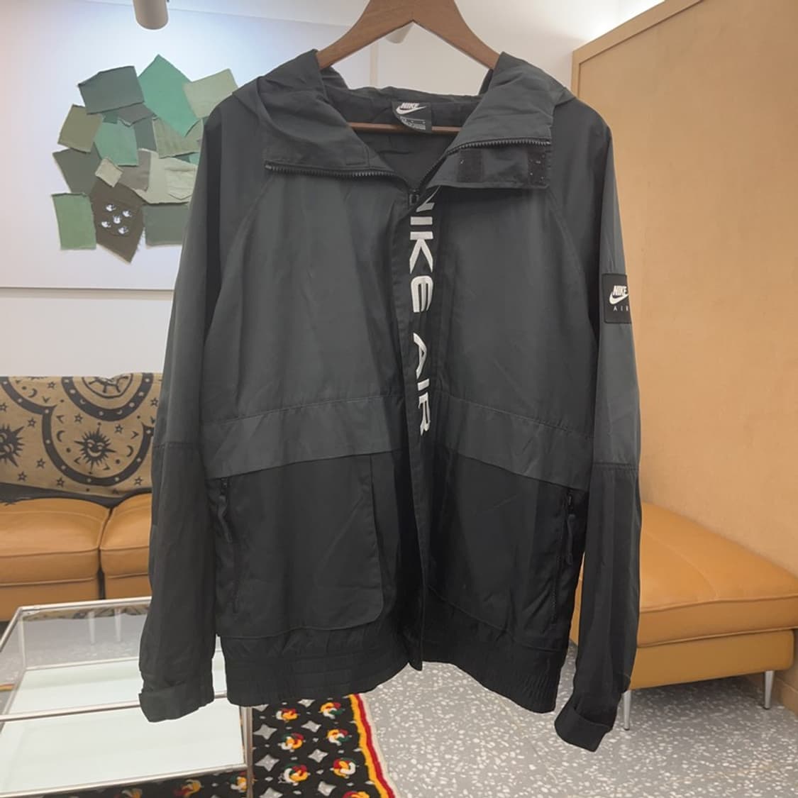 나이키 올드스쿨 빈티지 프론트 레터링 바람막이 자켓 L C07764 상품이미지3