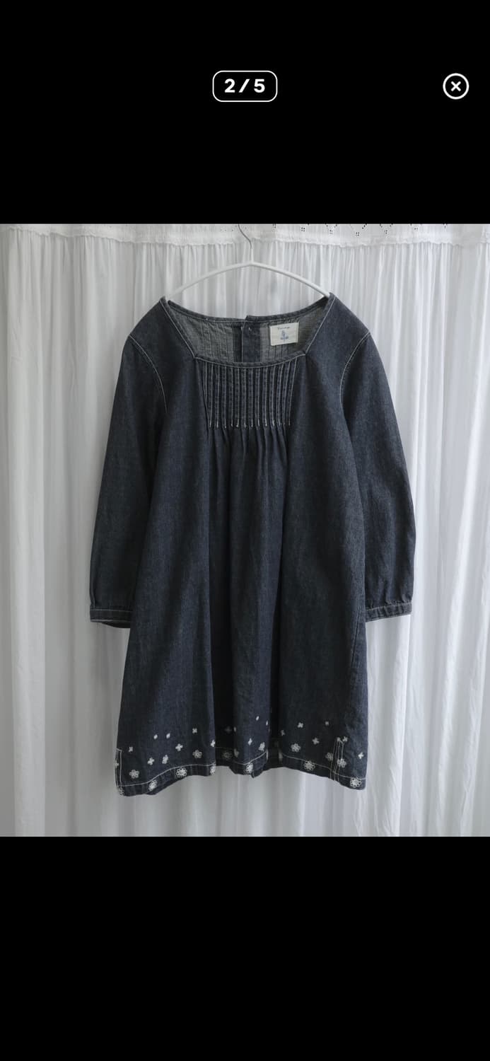 sogeum vtg. Denim flower point dress 상품이미지2
