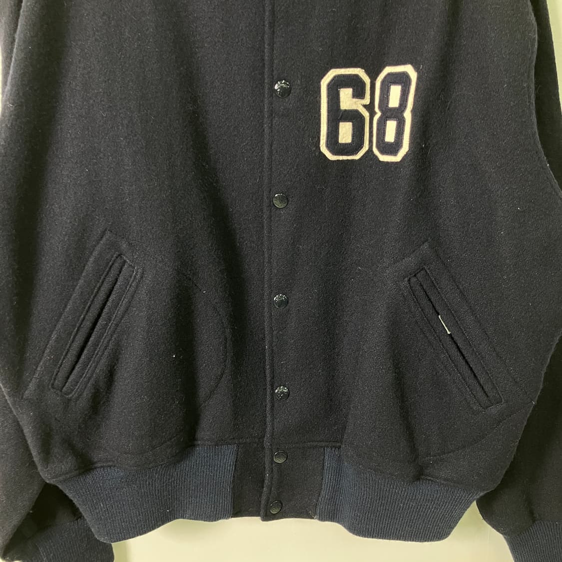 유니온 메이드 네이비 울 바시티 자켓 L 상품이미지5