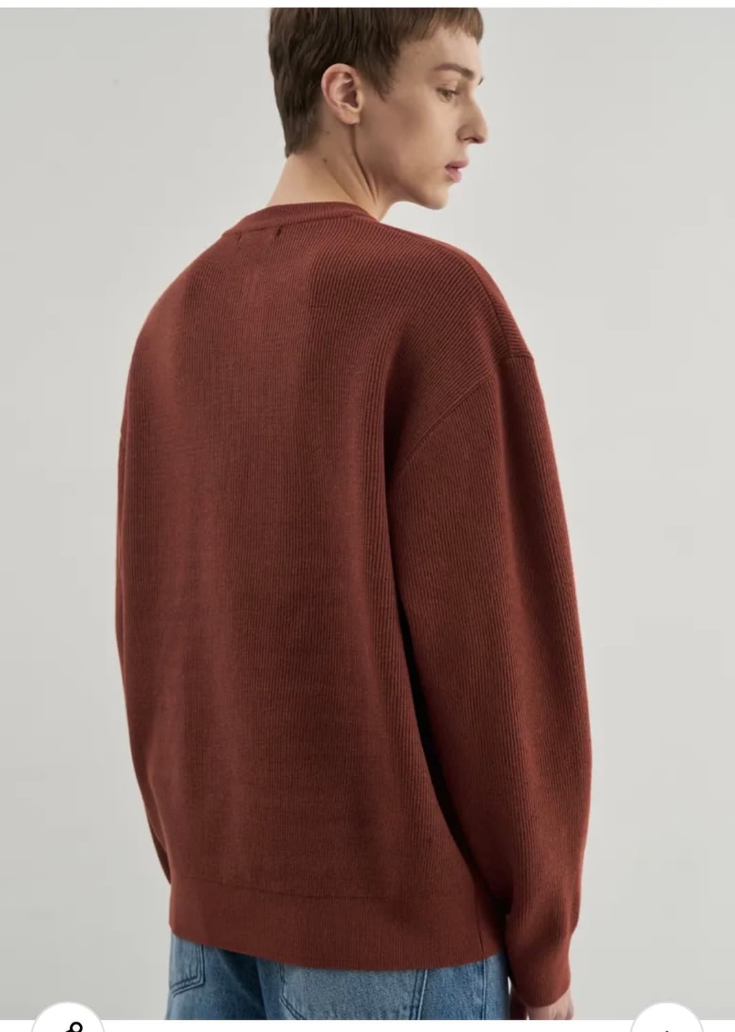 (새상품)(M) 드로우핏 PBT 울 라운드 하프 집업 풀오버 니트 판매 상품이미지8