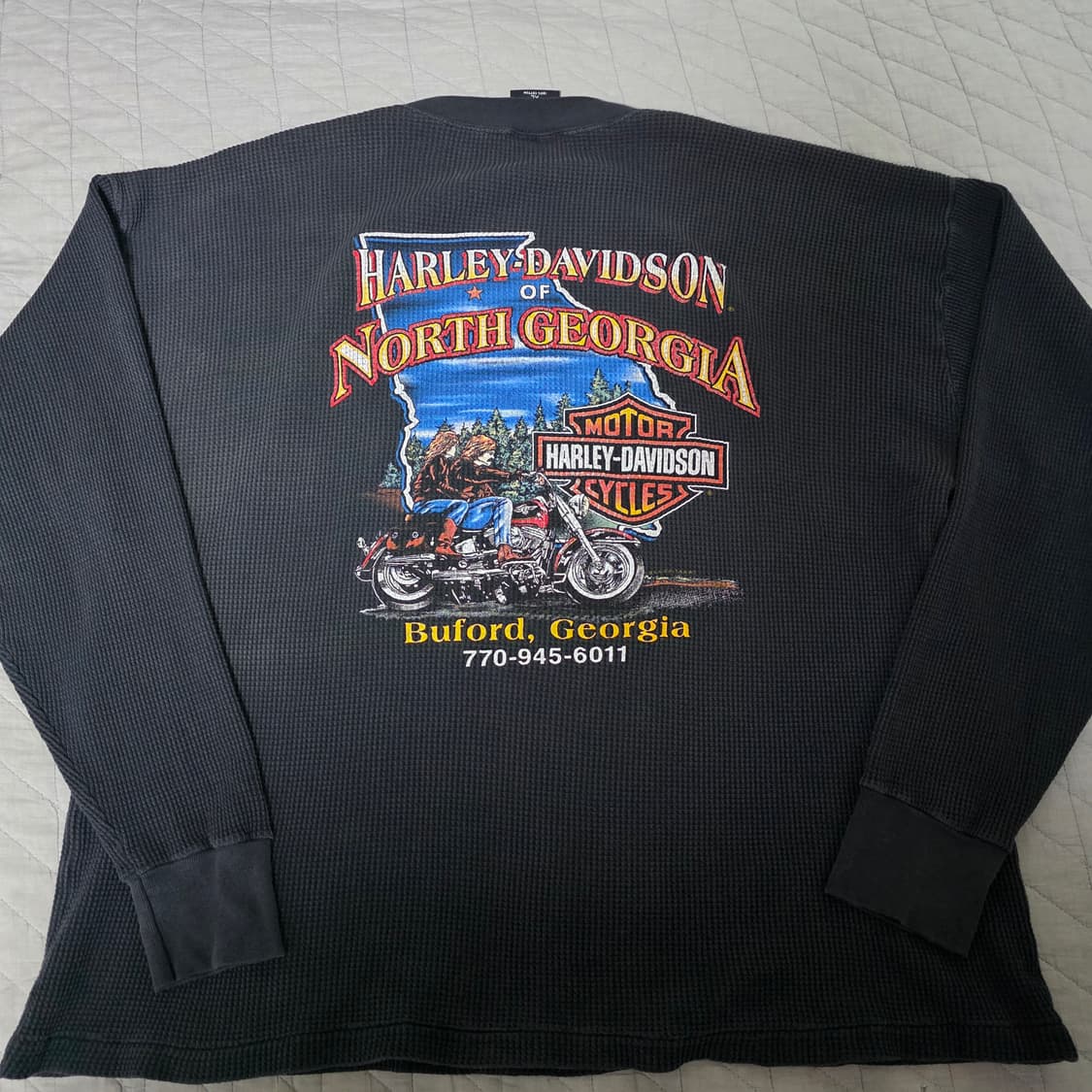 [XL] 90s 빈티지 할리데이비슨 이글 써멀 롱슬리브 상품이미지4