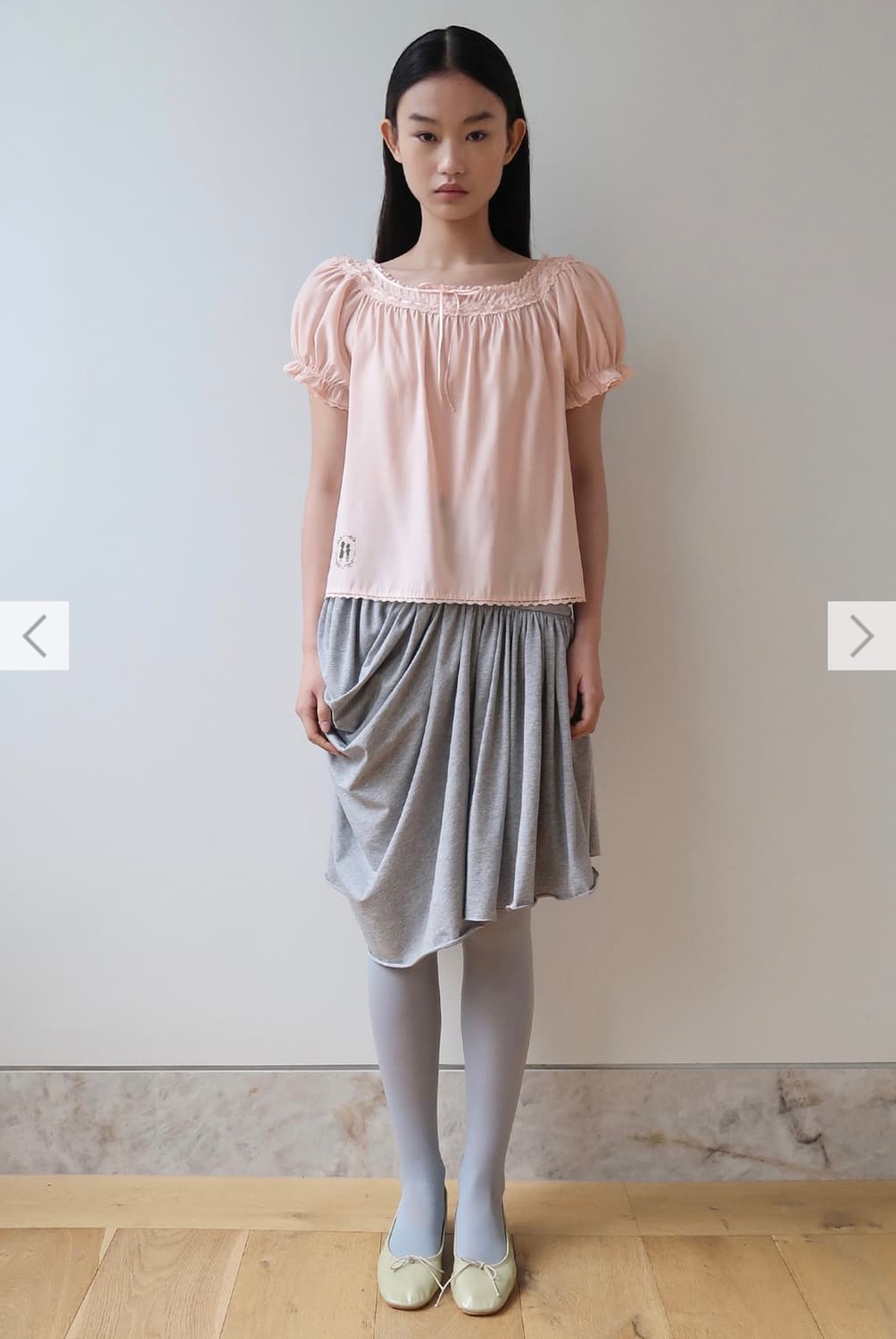 SN Babydoll Beaded Blouse (Apricot) 상품이미지2
