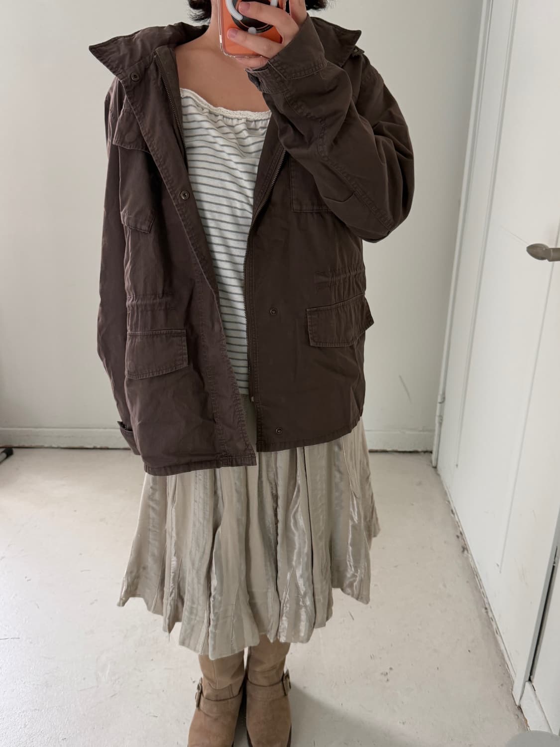일본빈티지 브라운 코튼 야상자켓 상품이미지5