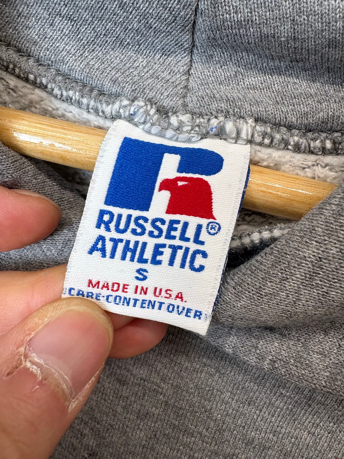 러셀 빈티지 USA 무지 후드티 그레이 상품이미지5