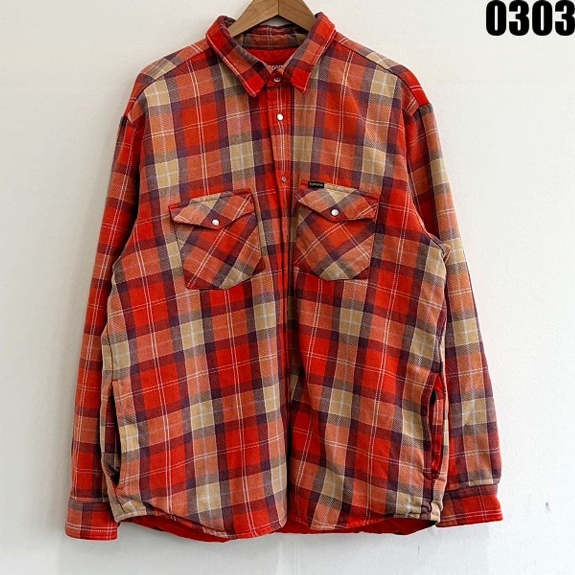 슈프림 Supreme 체크 패디드 셔츠 자켓 XL 0303  상품이미지1