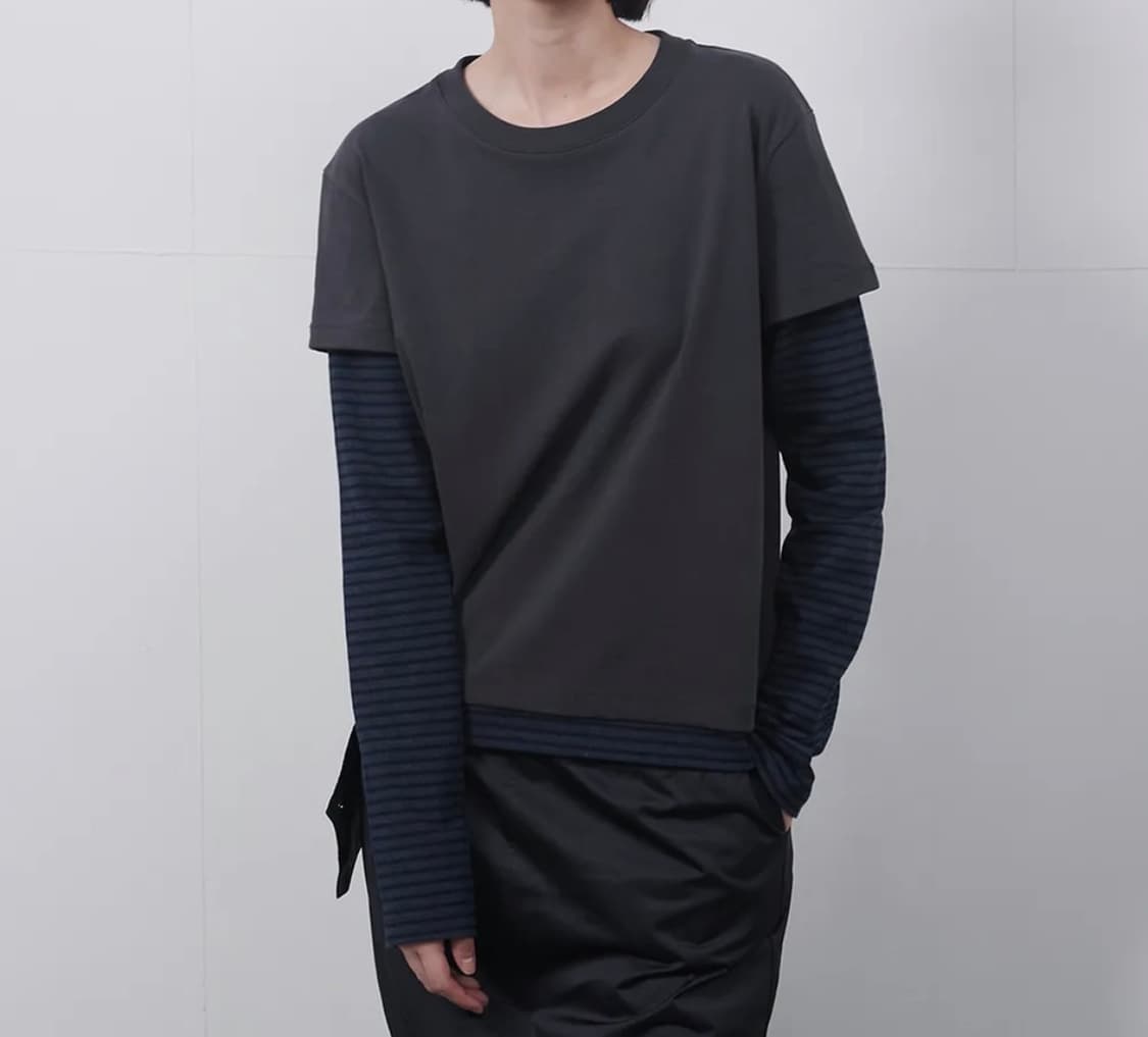 오헤시오 레이어드 스트라이프 티셔츠 상품이미지1