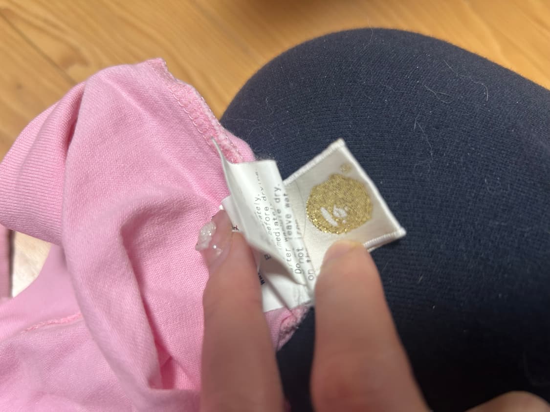 베이프 베이비마일로 딸기우유 핑크 롱슬리브 상품이미지7