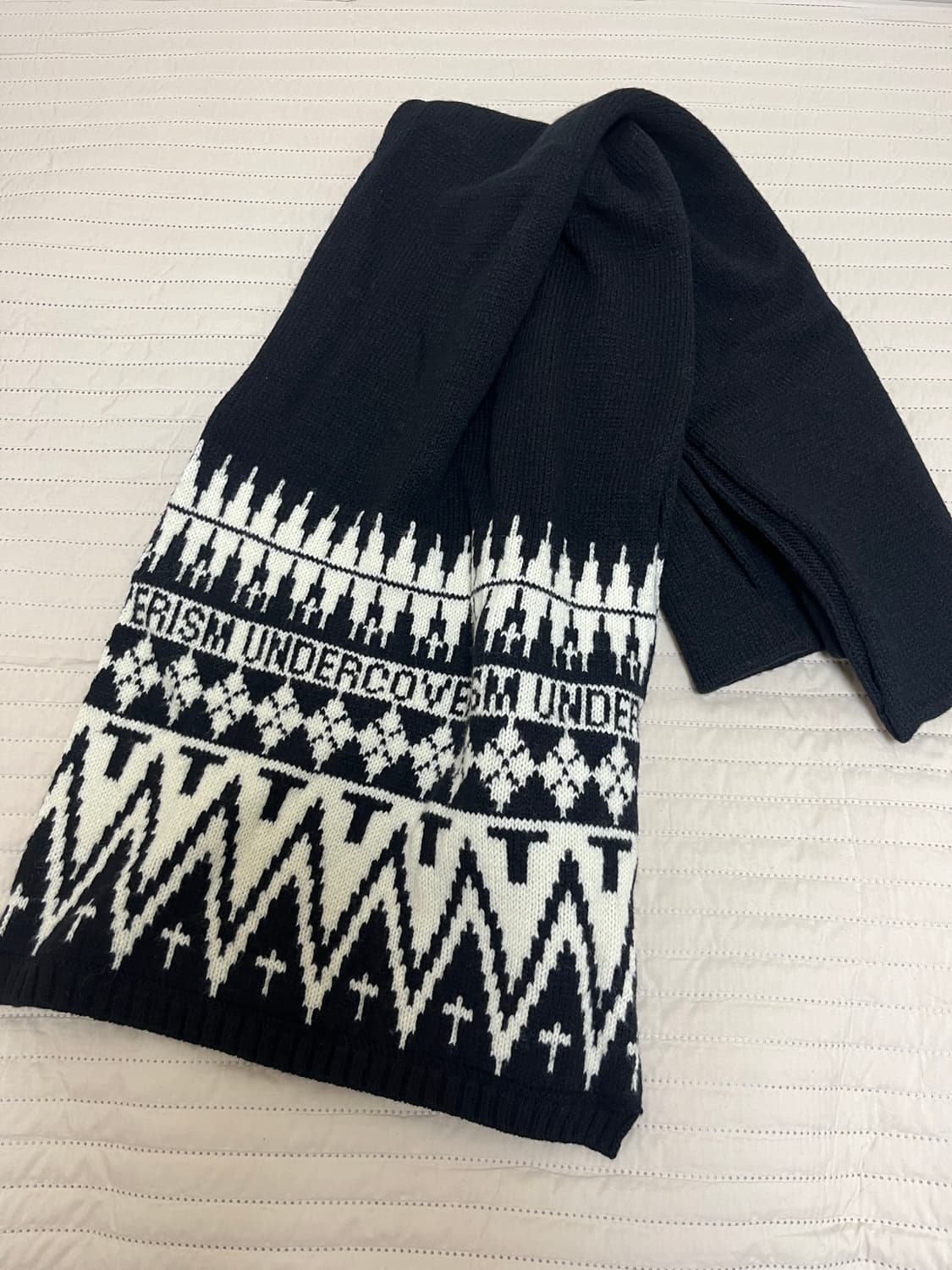 언더커버 롱 자카드 니트 로고 머플러 목도리 상품이미지3