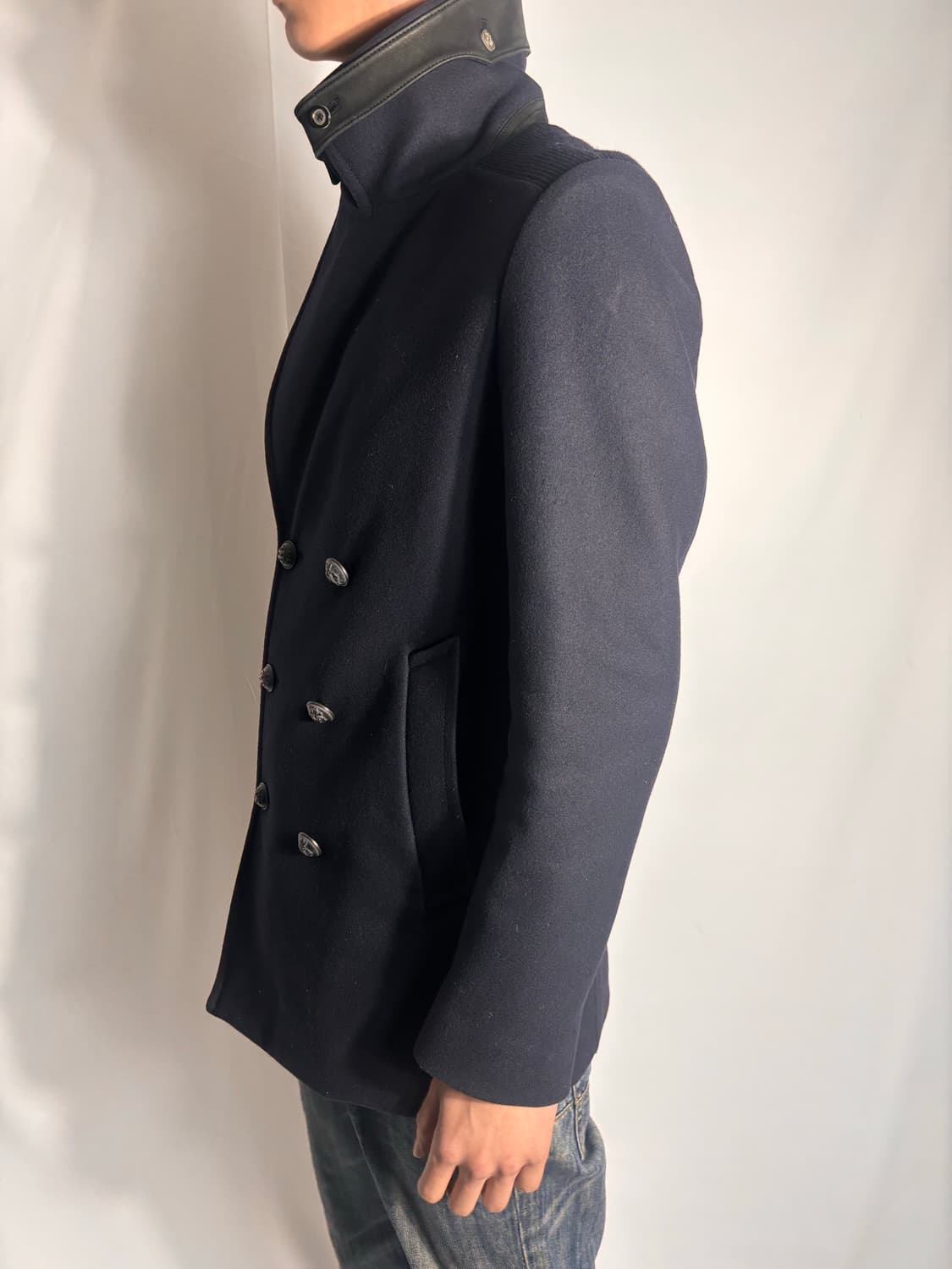 Solid Homme High-Neck Double Coat 상품이미지4