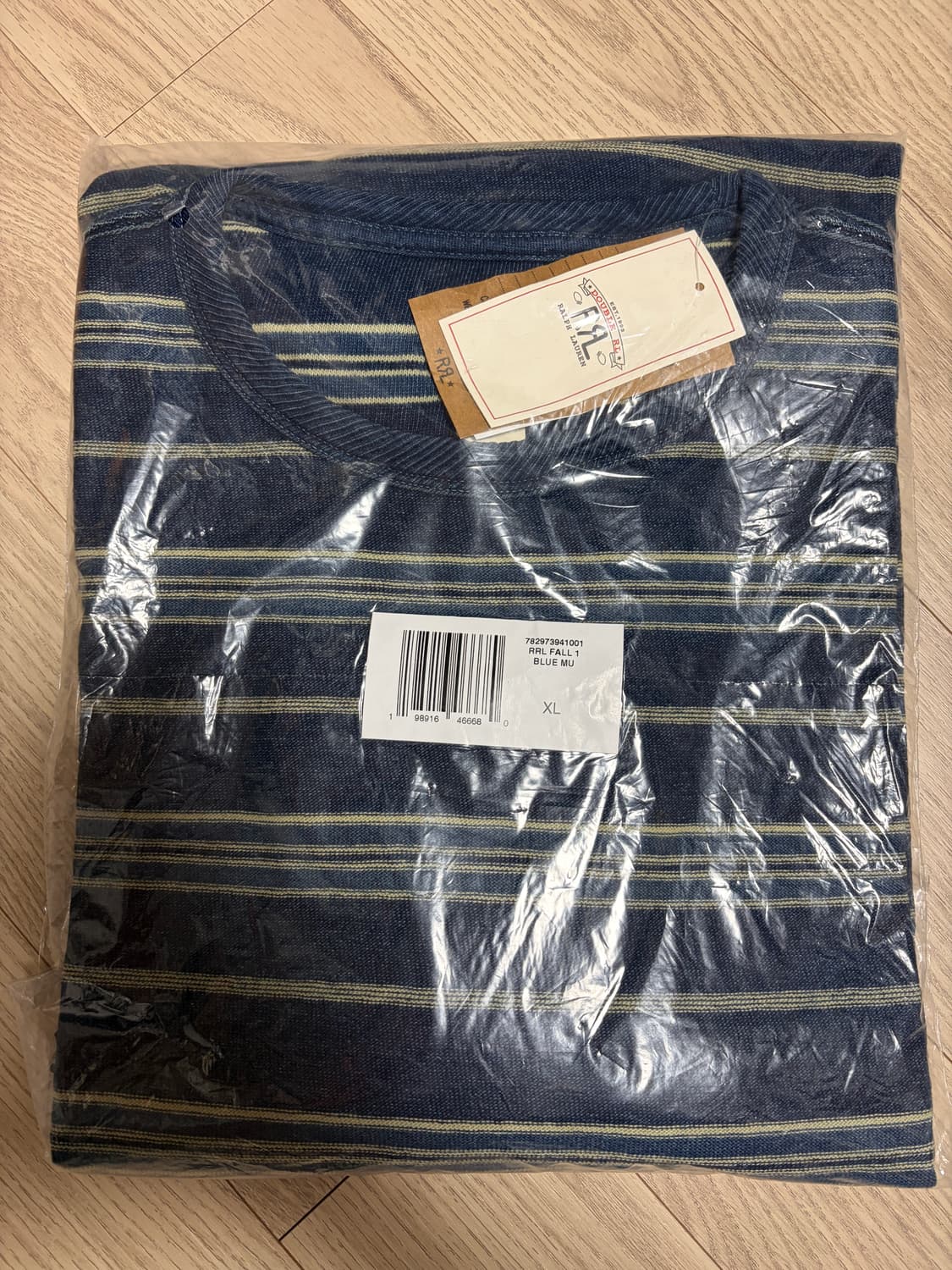 더블알엘/ 인디고 스트라이프 저지 티셔츠/ XL 상품이미지2