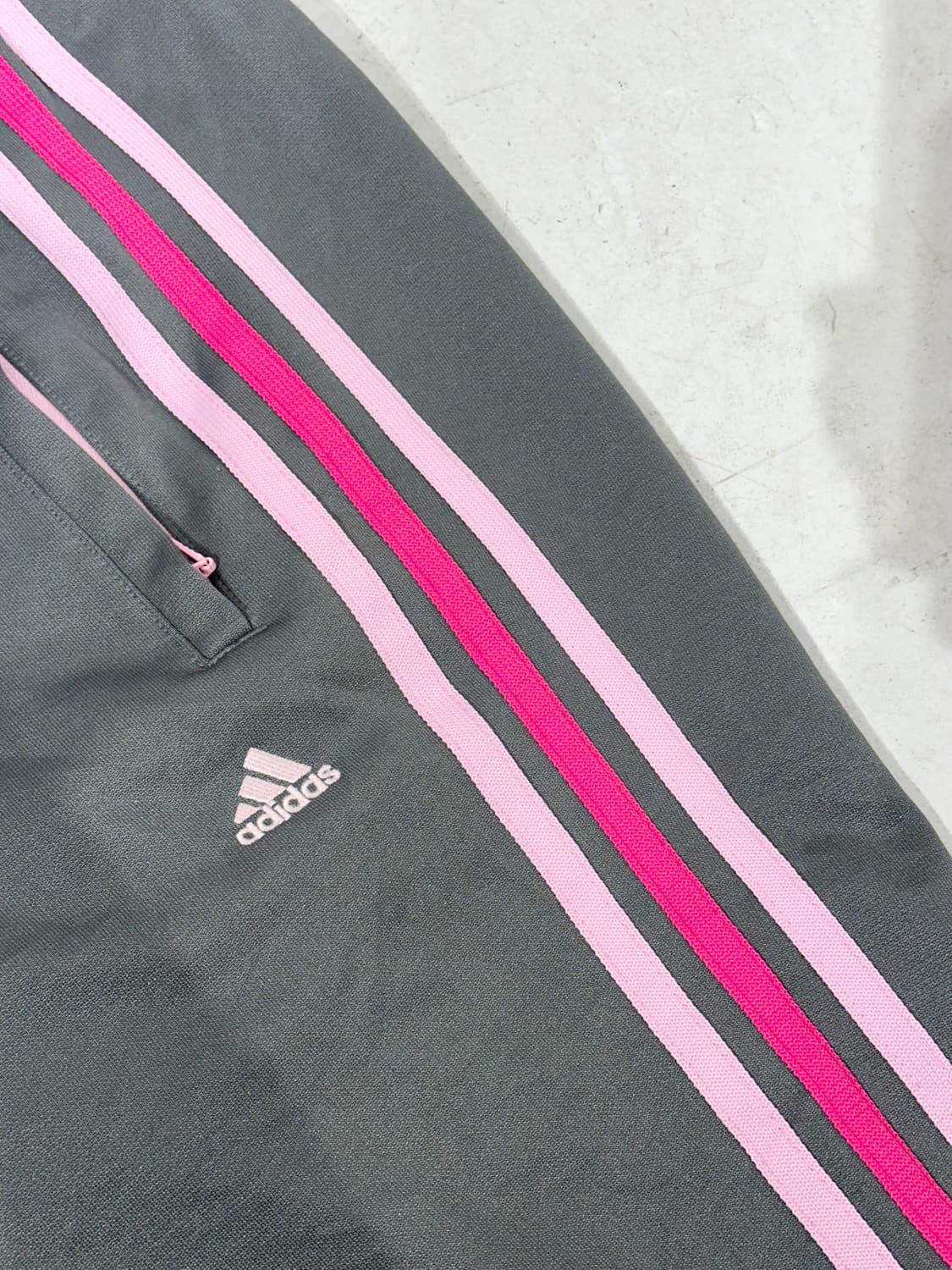 아디다스 대대장 부츠컷 와이드 그레이 핑크 추리닝 바지 트래이닝 팬츠 L 상품이미지6