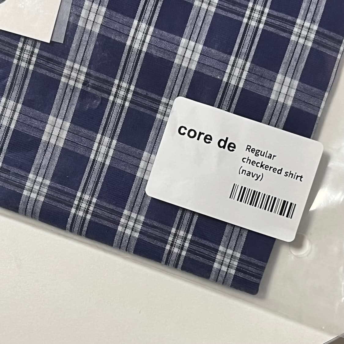 코어드 Regular checkered shirt (navy) 상품이미지3