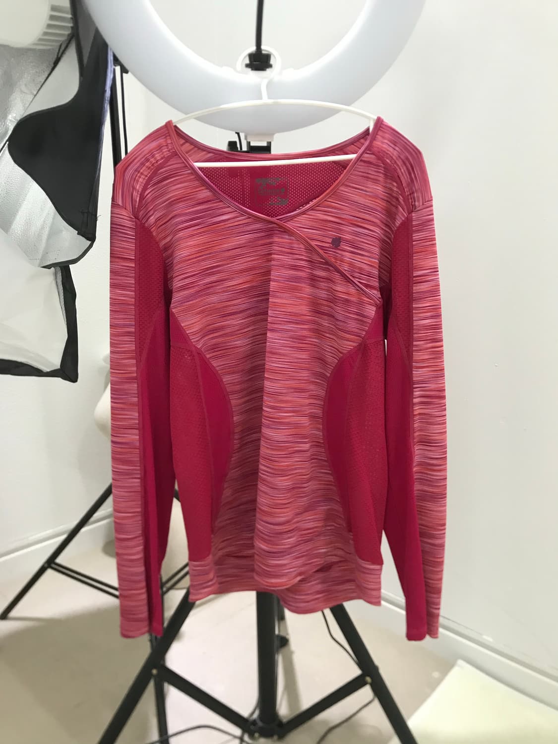 Lafuma hippie stripe mesh mix sleeve top 상품이미지9