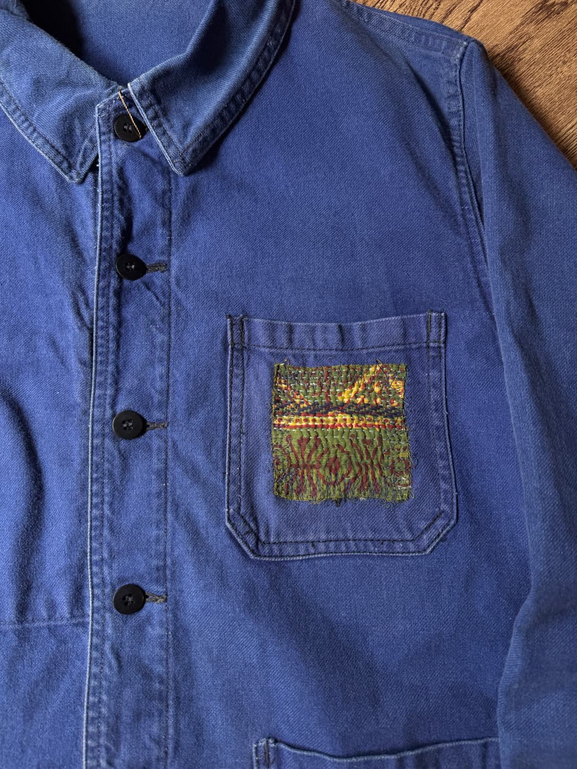 [M]빈티지 워싱 보로 패치업 프렌치 워크자켓 상품이미지3