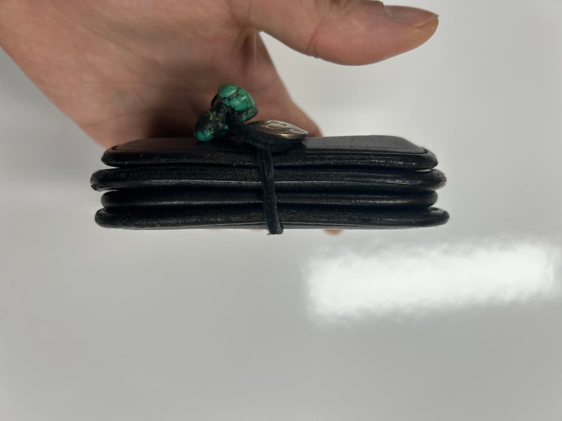 goros 고로스 블랙 새들레더 콘초 카드지갑 상품이미지3