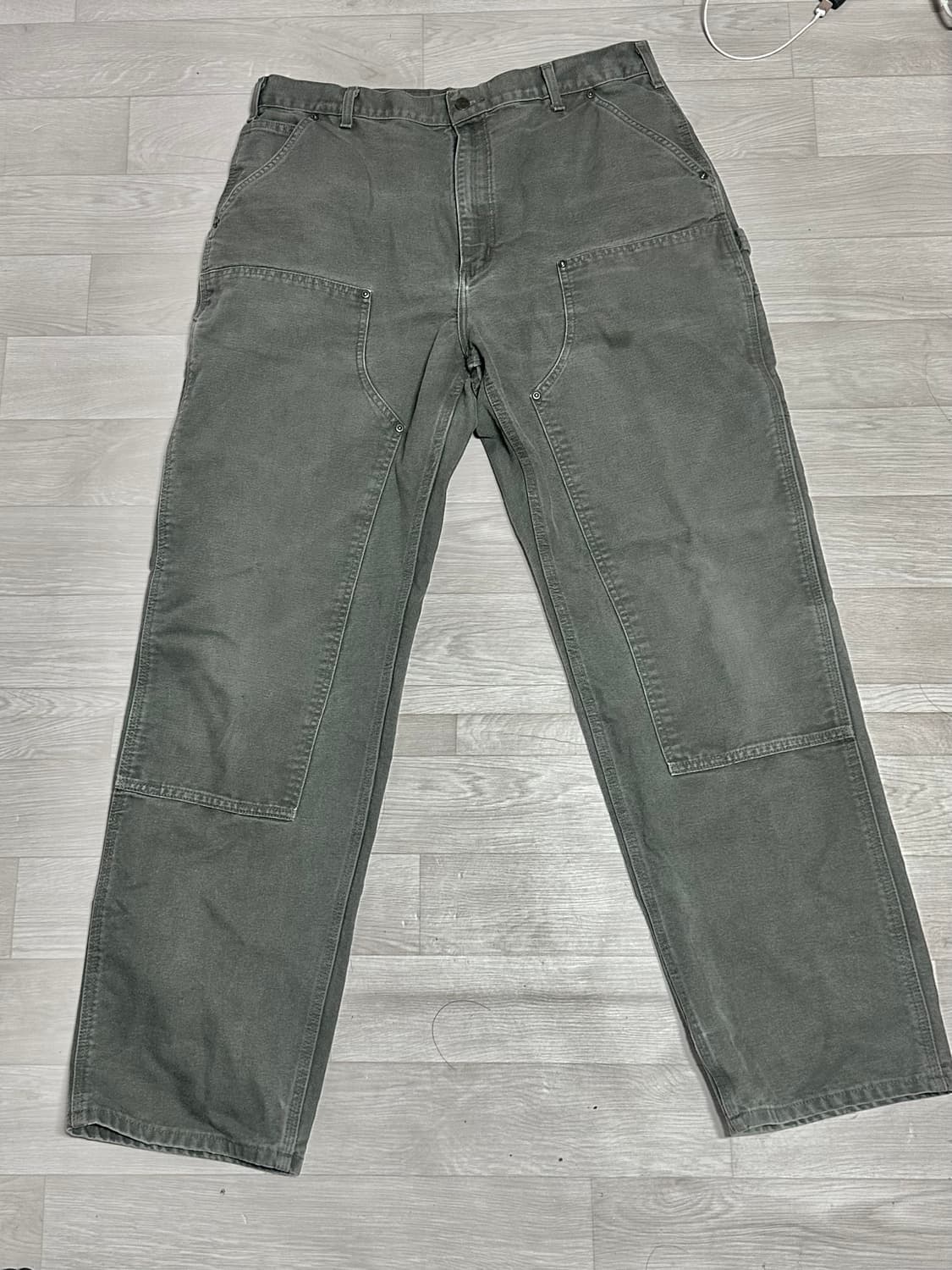 칼하트 B136 모스그린 38*34 실측 약 35-36인치 더블니 상품이미지1