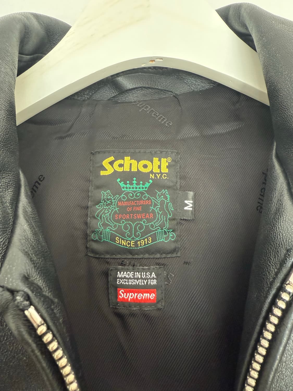 Supreme x schott 24ss 레더 후드 퍼 자켓 상품이미지6